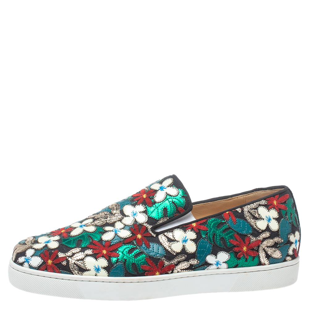 Christian Louboutin Multicolor Canvas And Patent Floral Applique Slip-on Sneakers Size
Christian Louboutin Multicolor Canvas And Patent Floral Applique Slip-on Sneakers Size