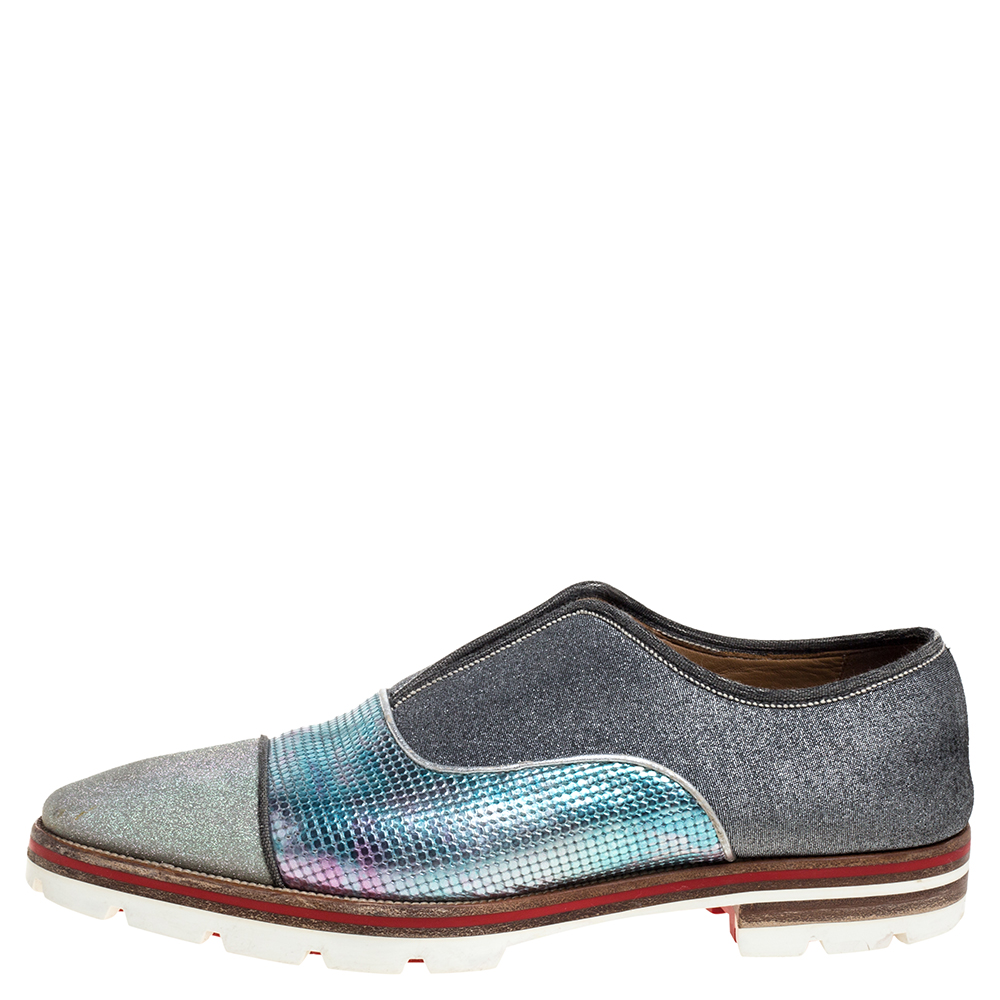 Christian Louboutin Multicolor Leather And Glitter Fabric Cap Toe Oxfords Size
Christian Louboutin Multicolor Leather And Glitter Fabric Cap Toe Oxfords Size