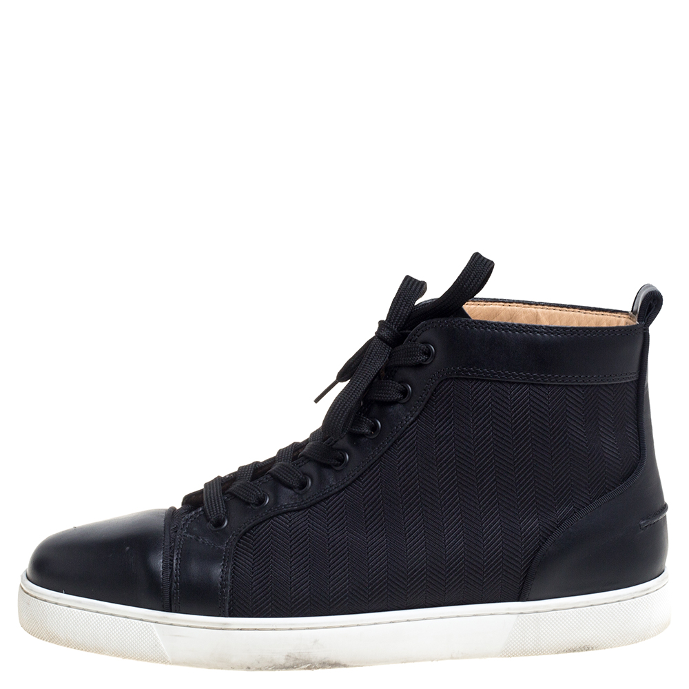 Christain Louboutin Black Leather And Canvas Louis Orlato High top Sneaker Size
Christain Louboutin Black Leather And Canvas Louis Orlato High top Sneaker Size