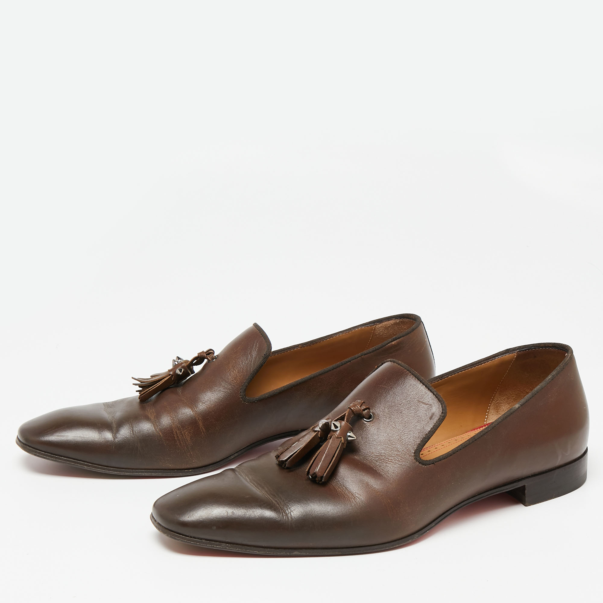

Christian Louboutin Brown Leather Dandelion Tassel Loafers Size