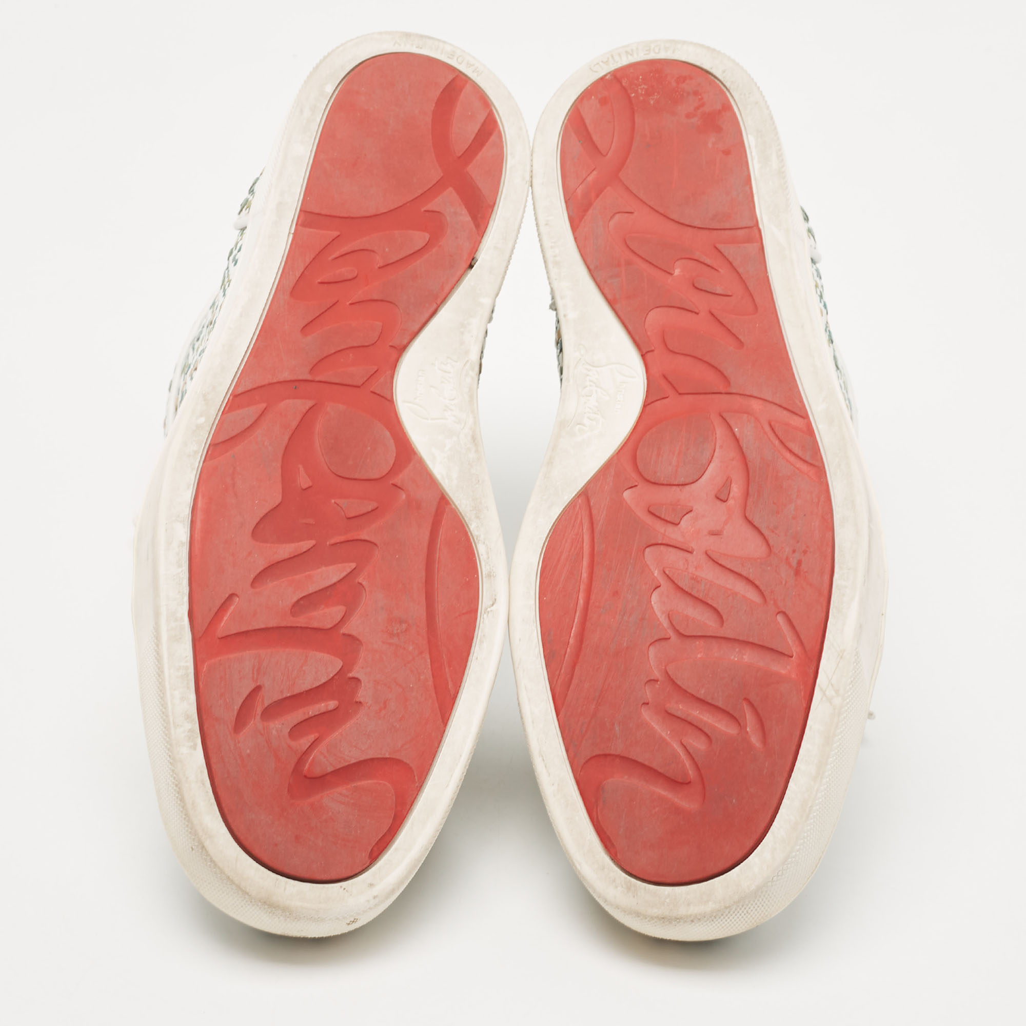 Christian Louboutin Multicolor Woven Leather Rantus Orlato Sneakers Size 39