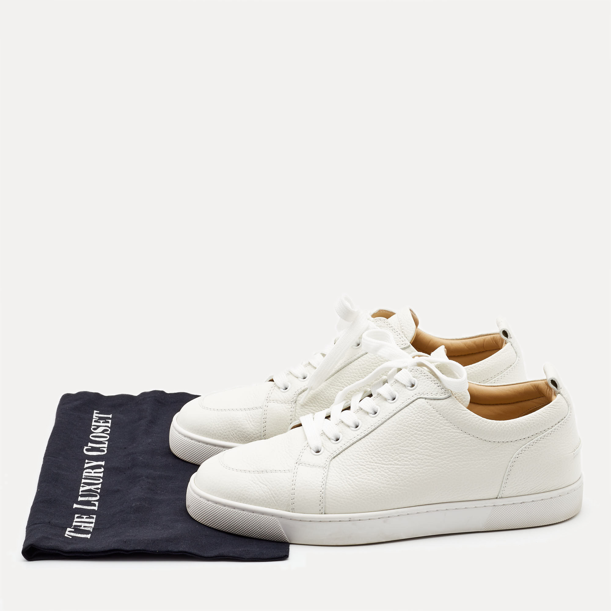Christian Louboutin White Leather Rantulow Sneakers Size 43