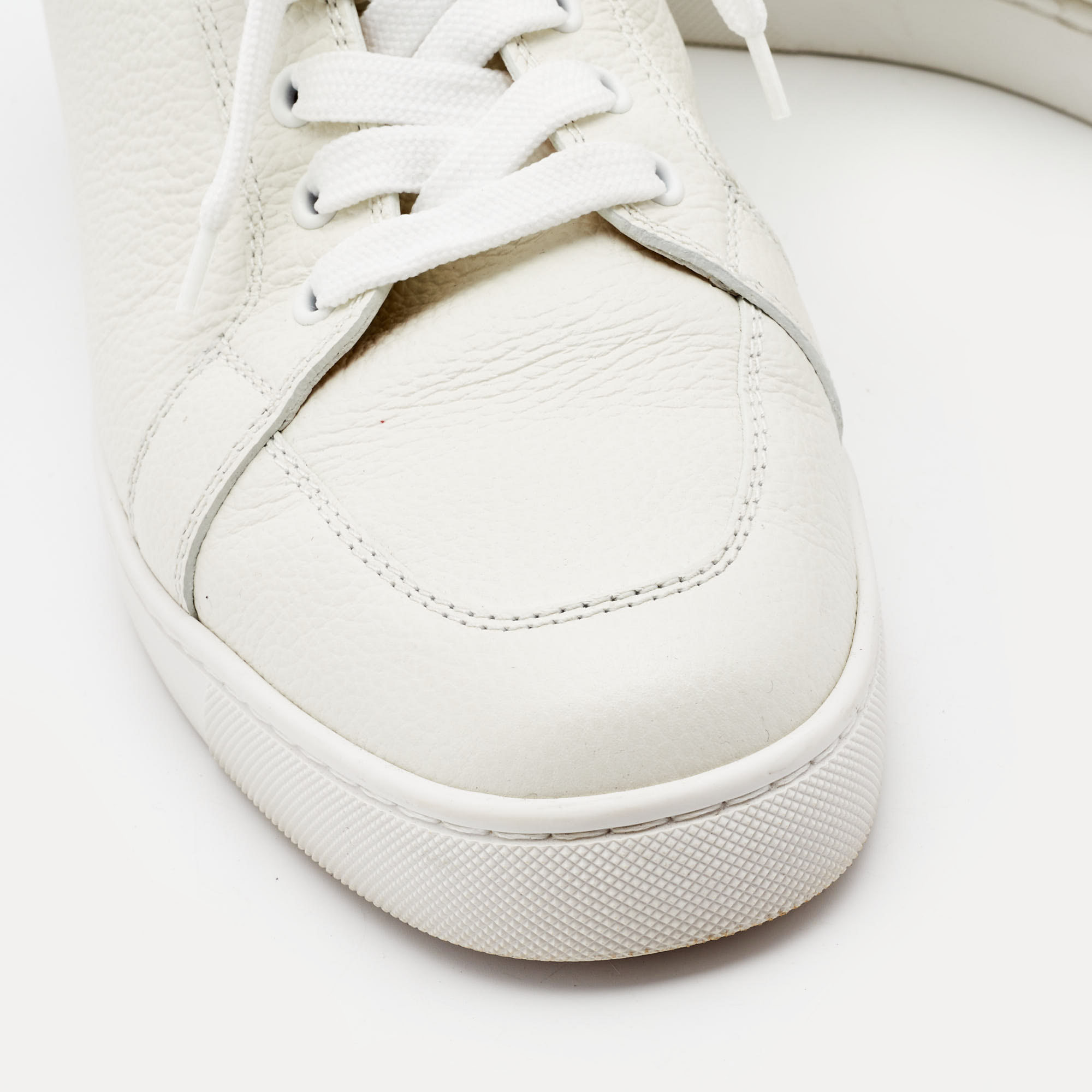 Christian Louboutin White Leather Rantulow Sneakers Size 43