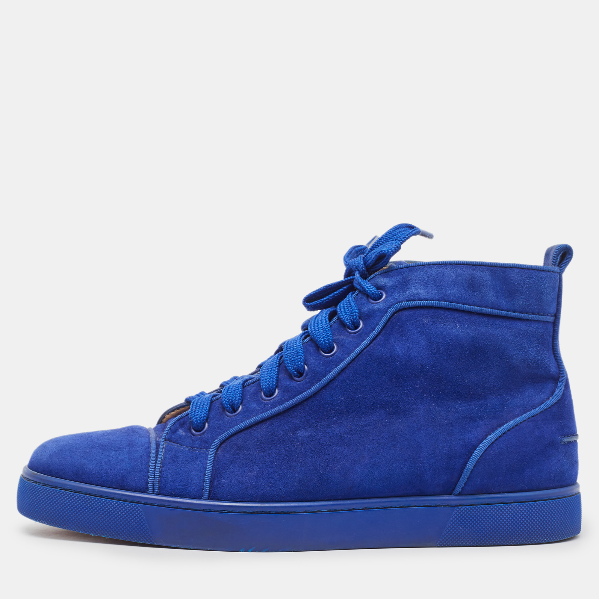 Christian louboutin blue suede leather low top sneakers size 42