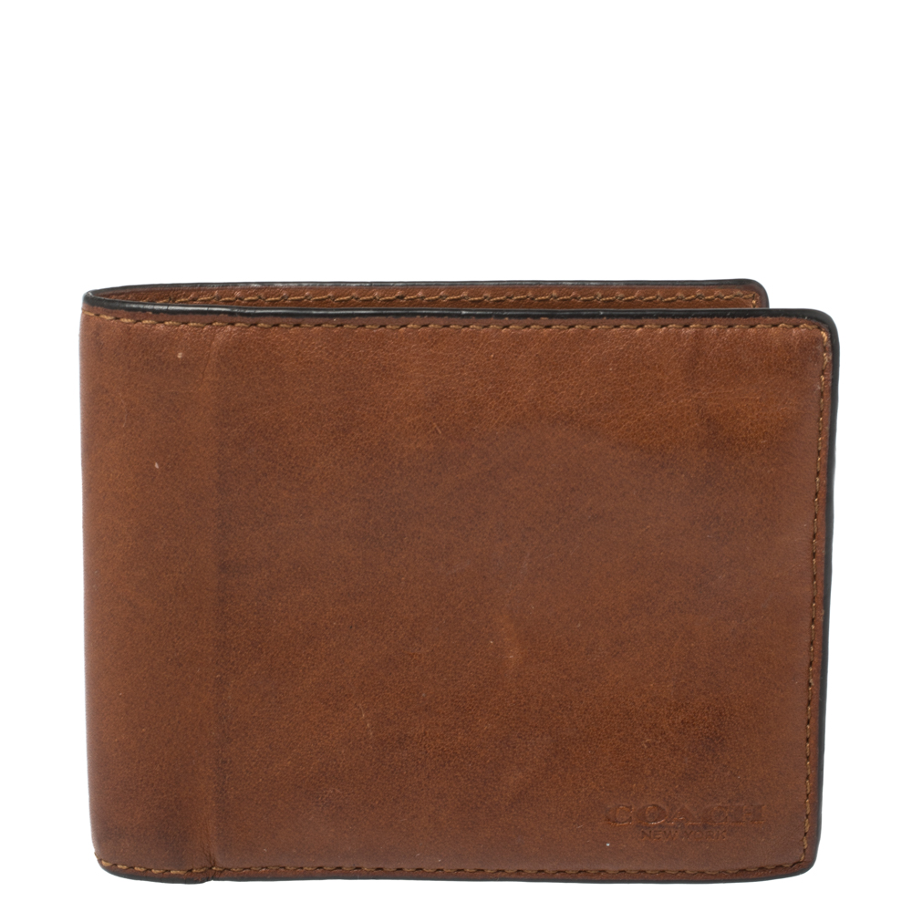 Image of Coach Brown Leather Bifold Wallet