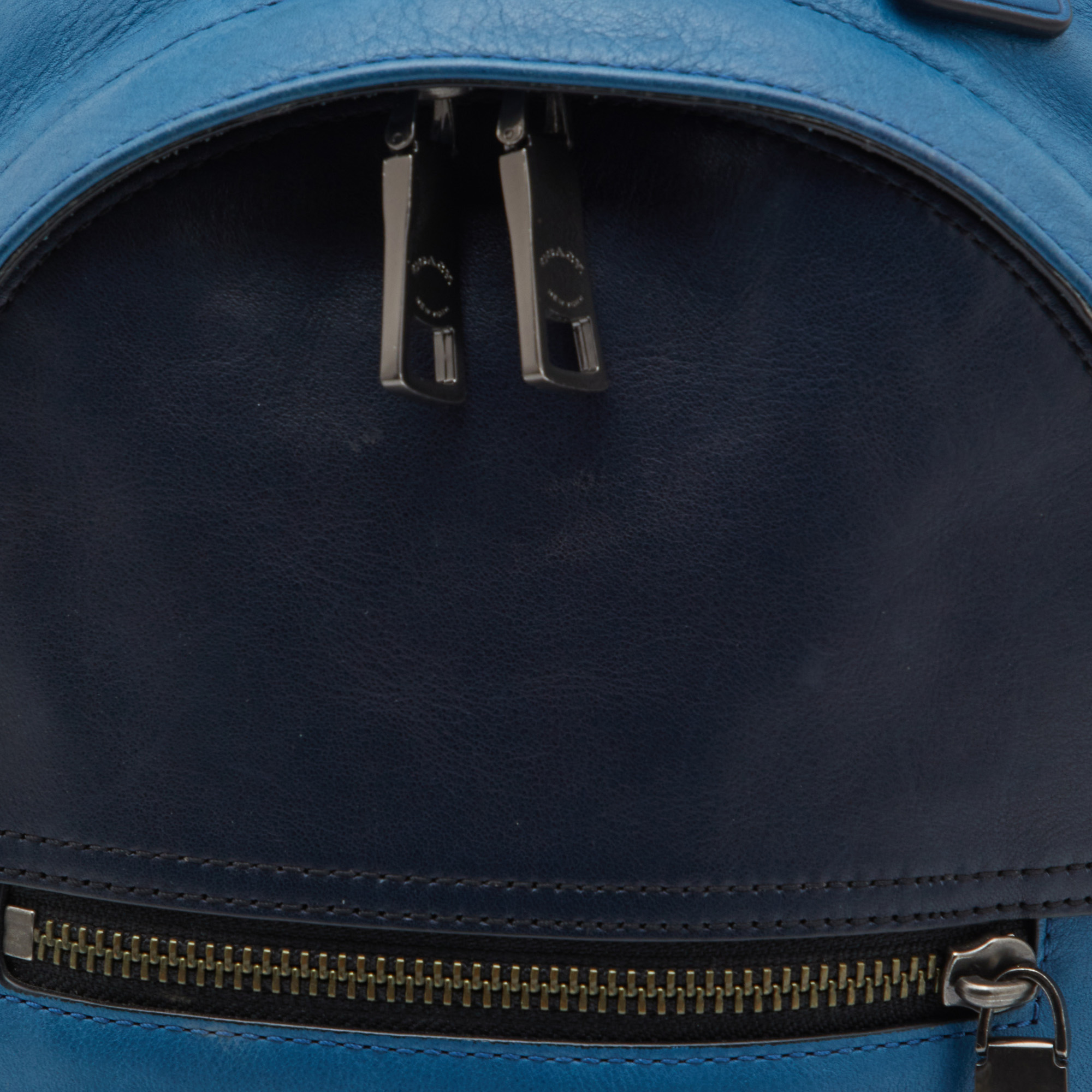 Coach Two Tone Blue Leather Sling Bag