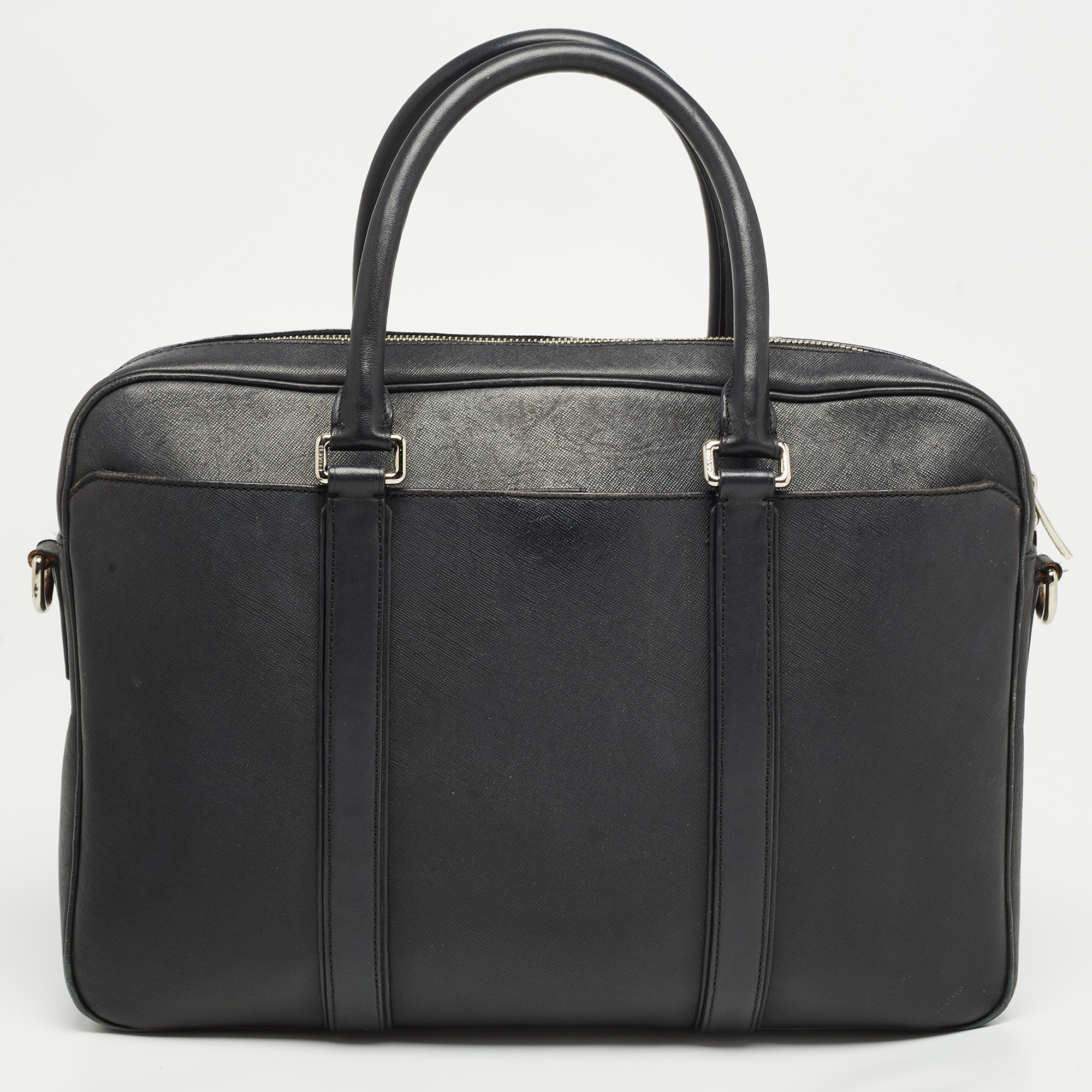 Coach Black Leather Metropolitan Briefcase/Laptop Bag