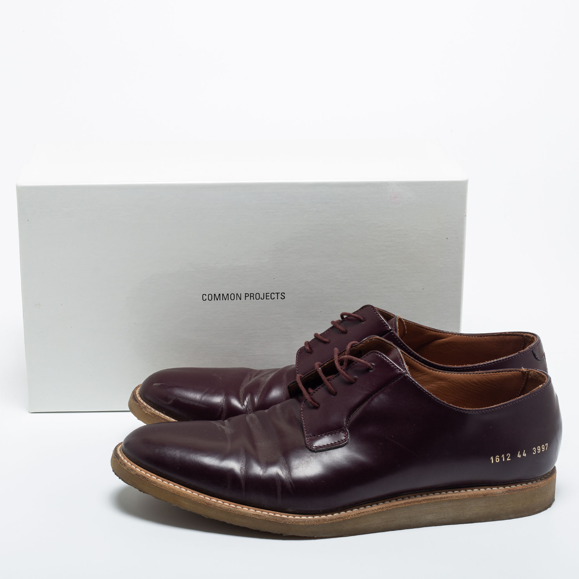 Common Projects Burgundy Leather Lace Up Derby Size 44