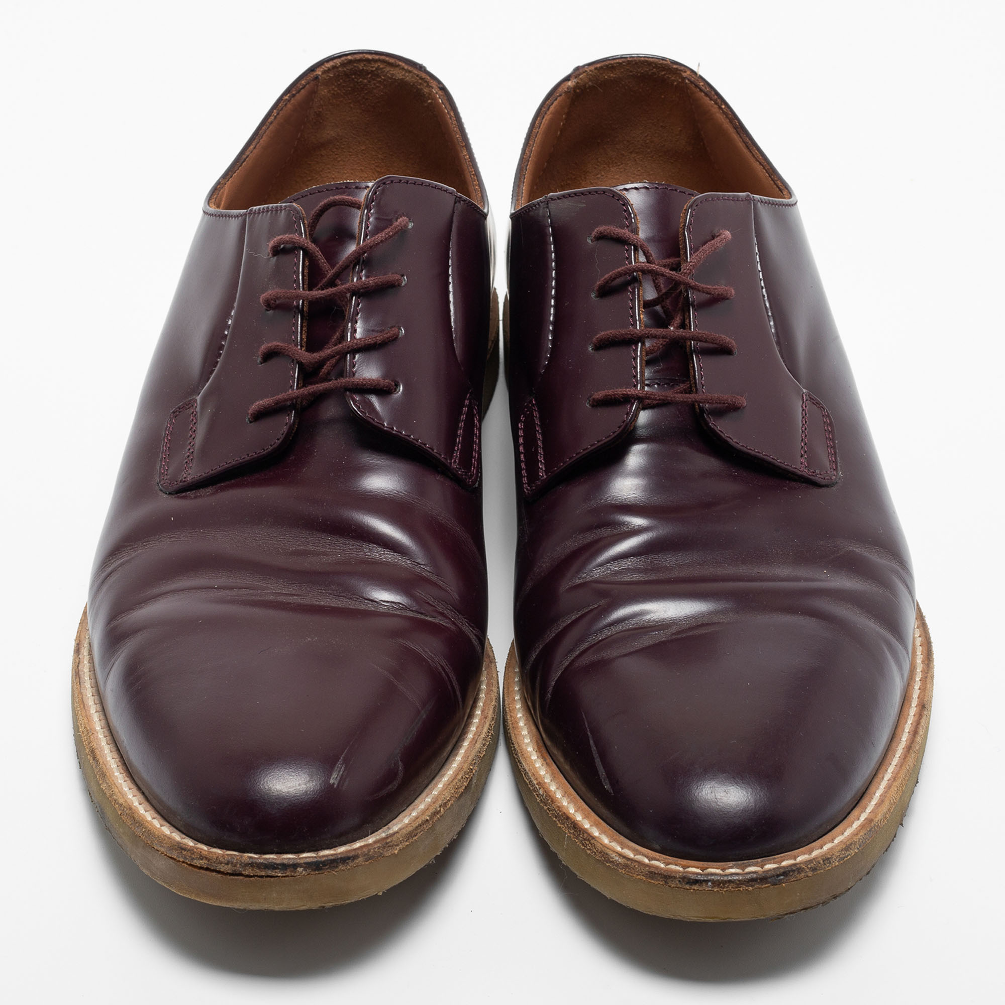 Common Projects Burgundy Leather Lace Up Derby Size 44