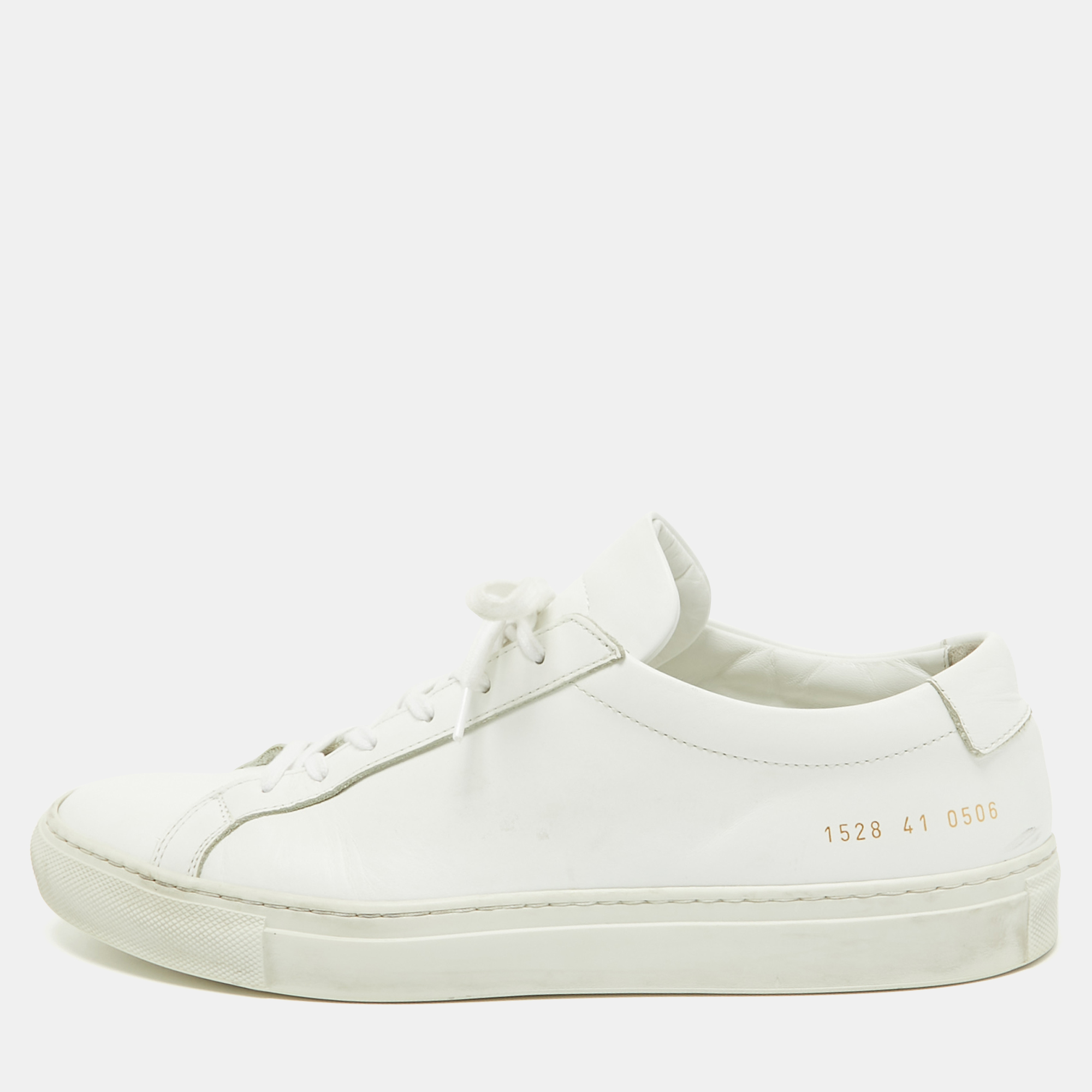 Common Projects White Leather Low Top Sneakers Size 41