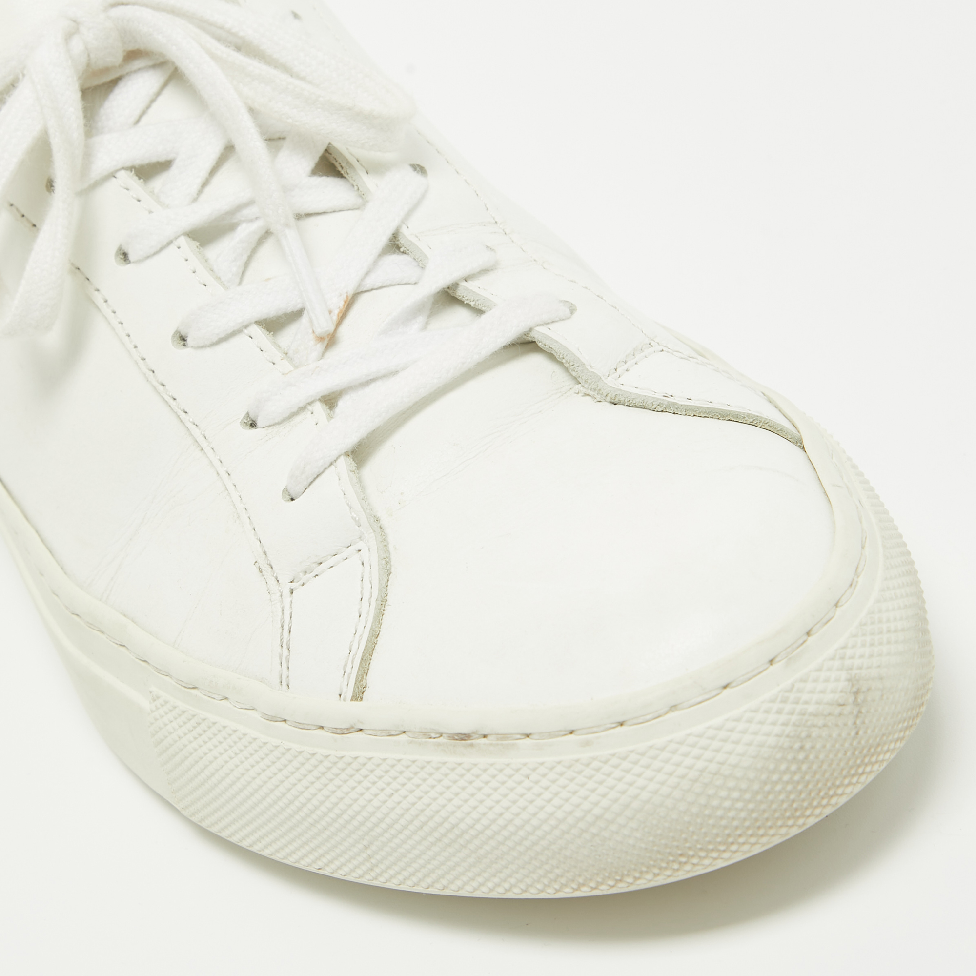 Common Projects White Leather Low Top Sneakers Size 41