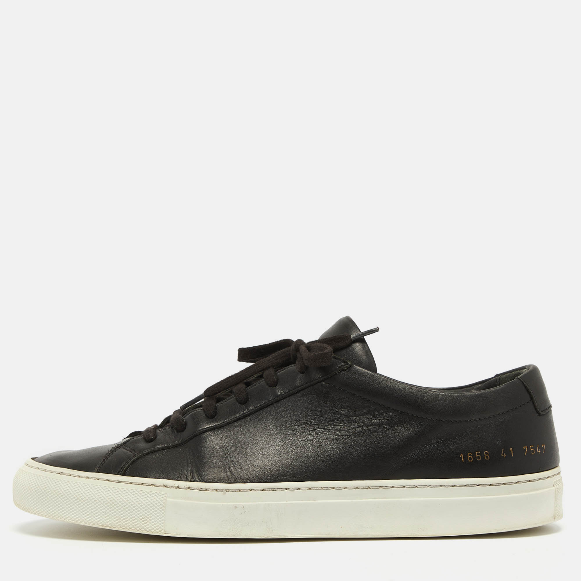 Common projects black leather lace up sneakers size 41