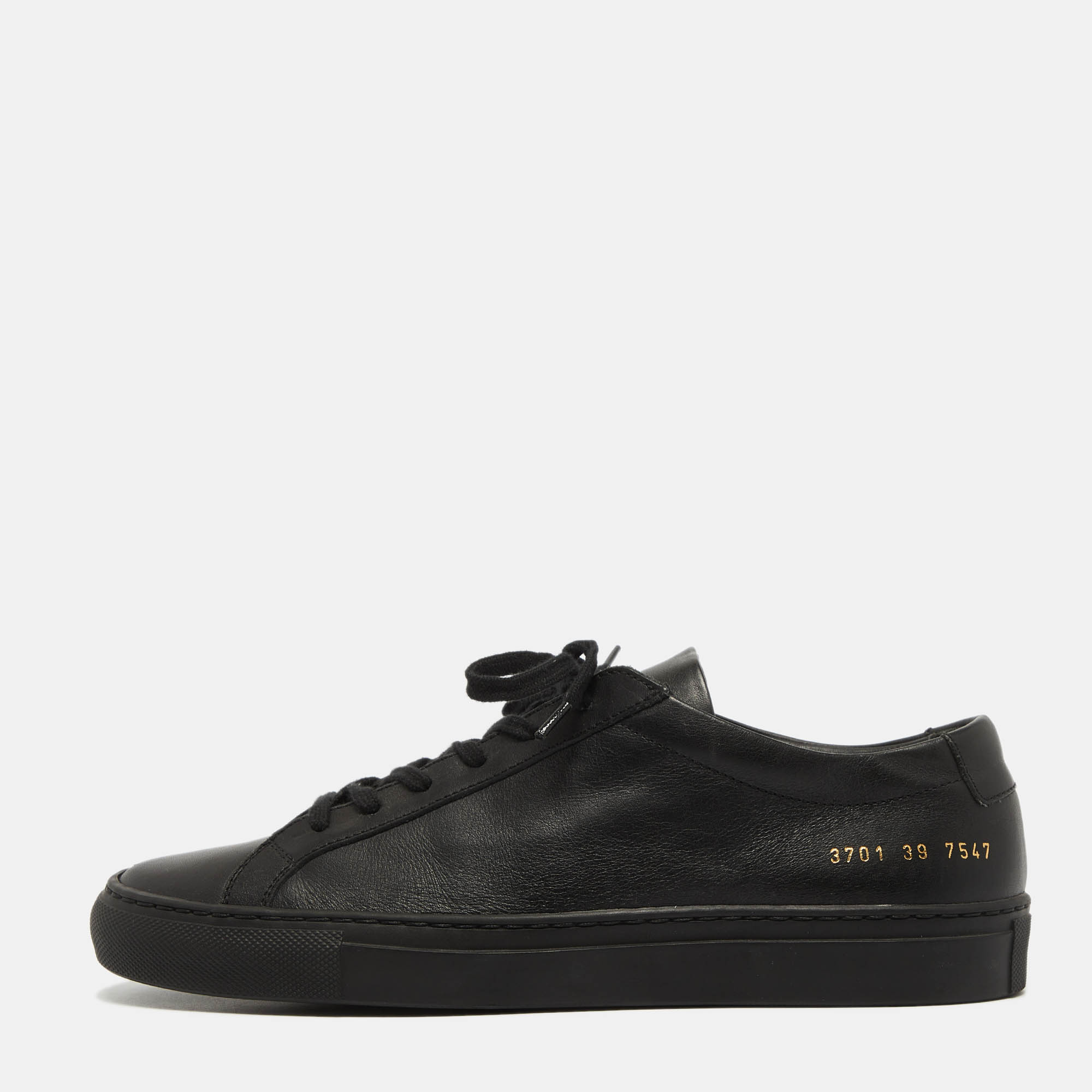 Common projects black leather achilles sneakers size 39