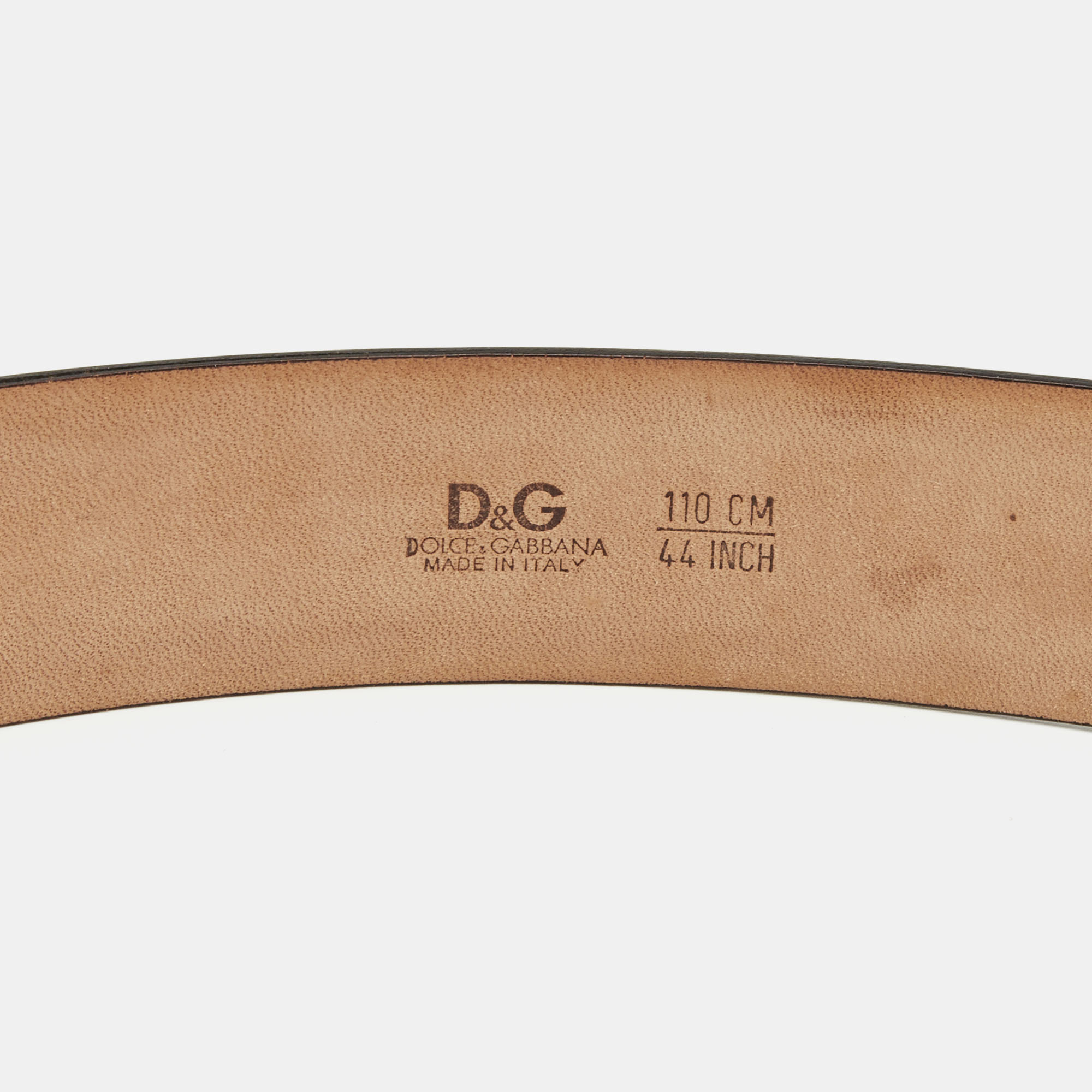 D&G Black Leather Buckle Belt 110CM