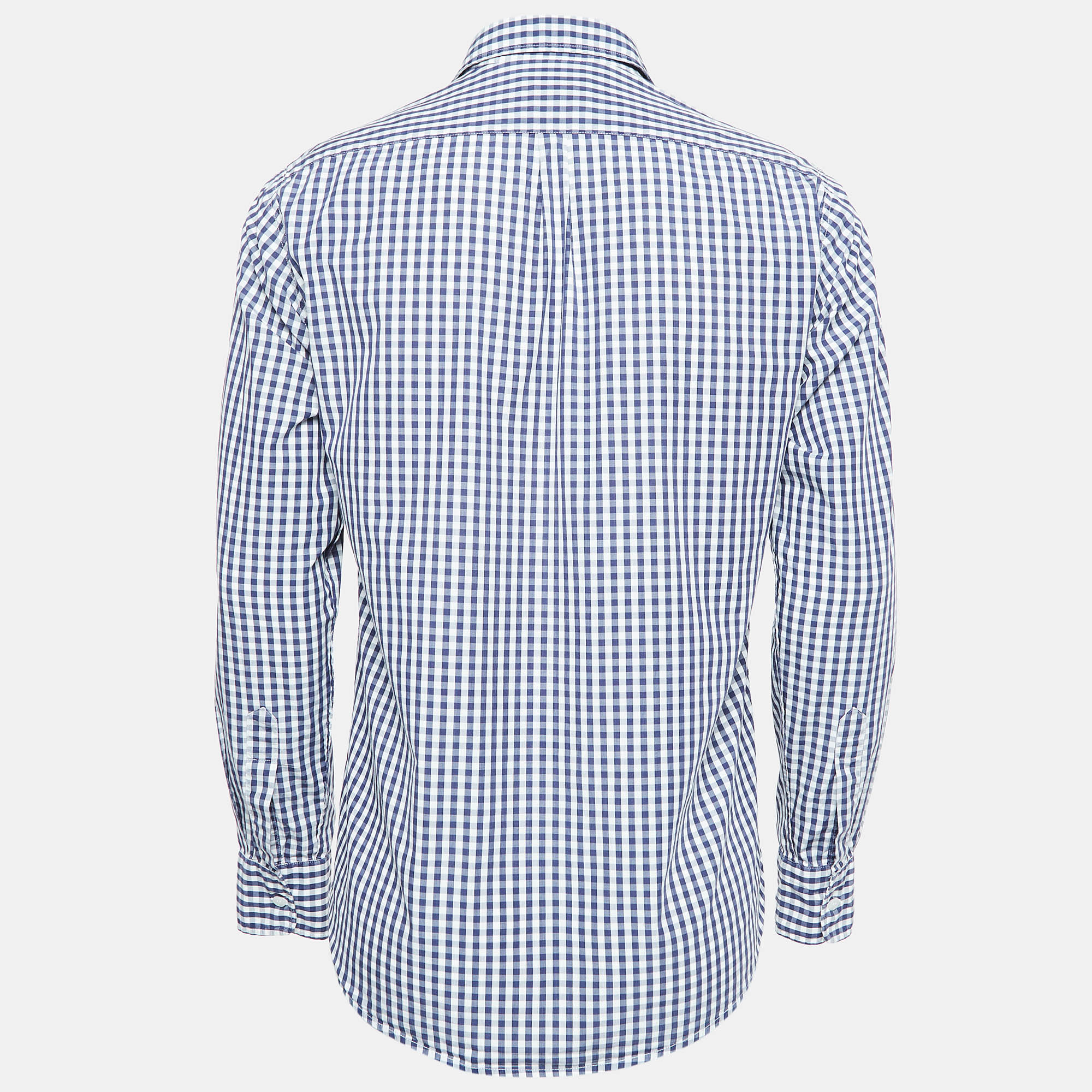 D&G Navy Blue Gingham Cotton Buttoned Up Shirt M