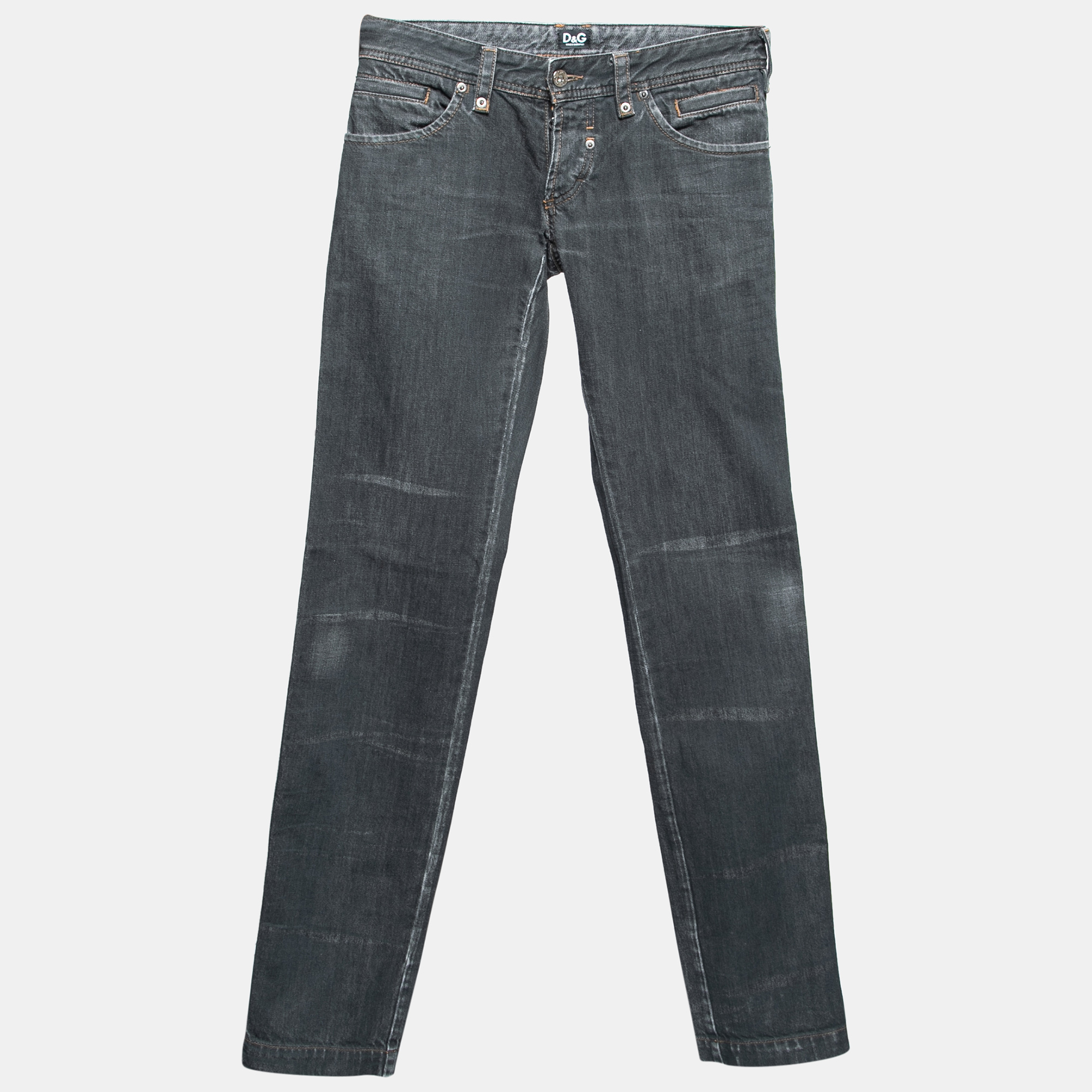 D & G Charcoal Grey Denim Low Rise Regular Fit Jeans Waist 30