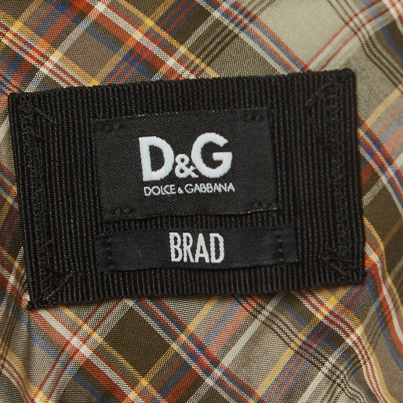 D&G Brad Multicolor Plaid Cotton Button Front Full Sleeve Shirt S