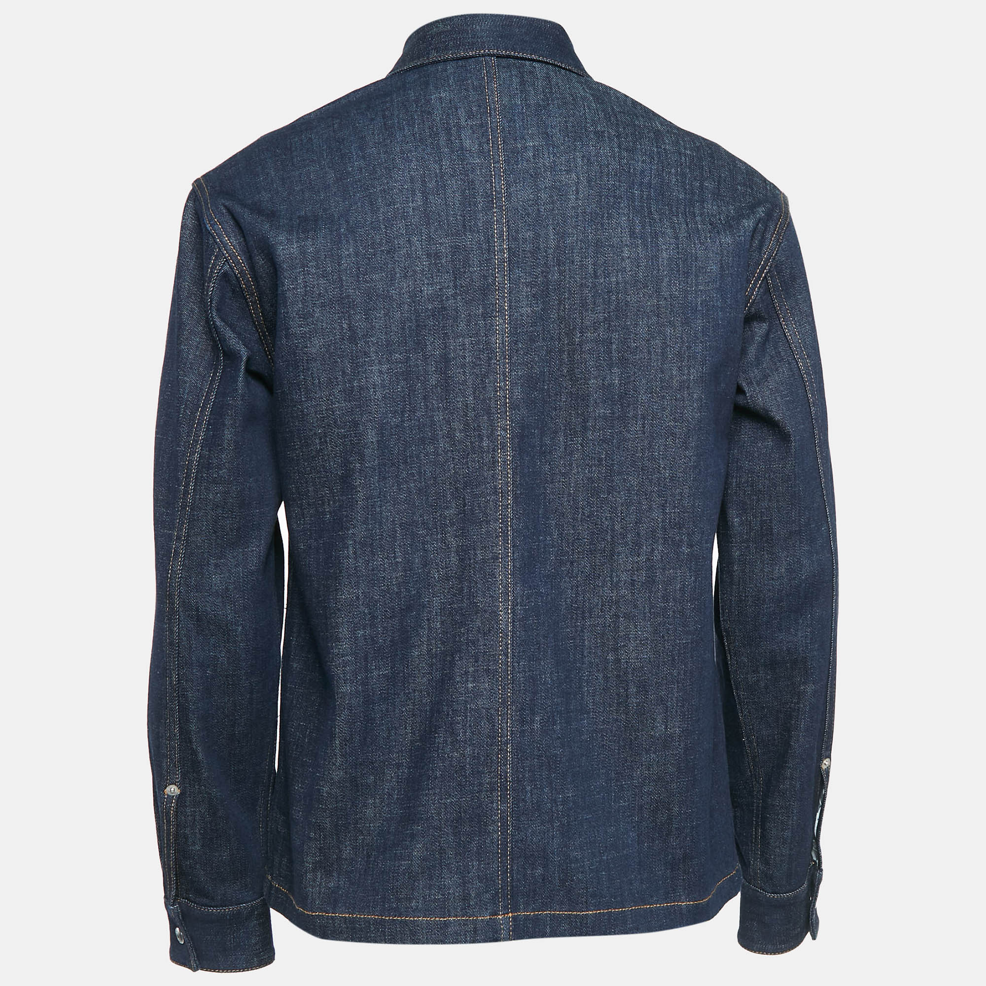 Dior Homme Navy Blue Denim Button Front Jacket S