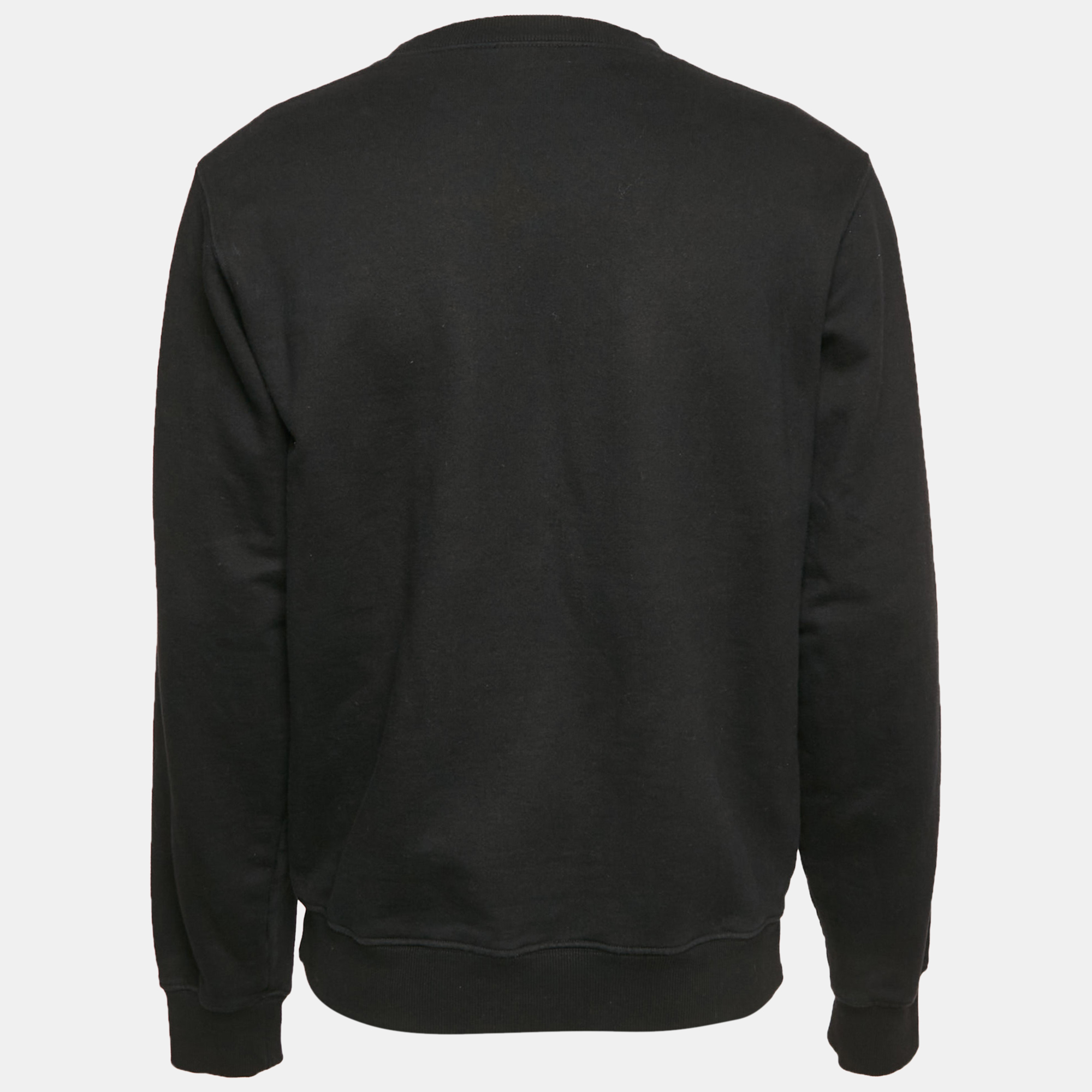 Dior Homme Black Logo Embroidered Cotton Knit Sweatshirt S