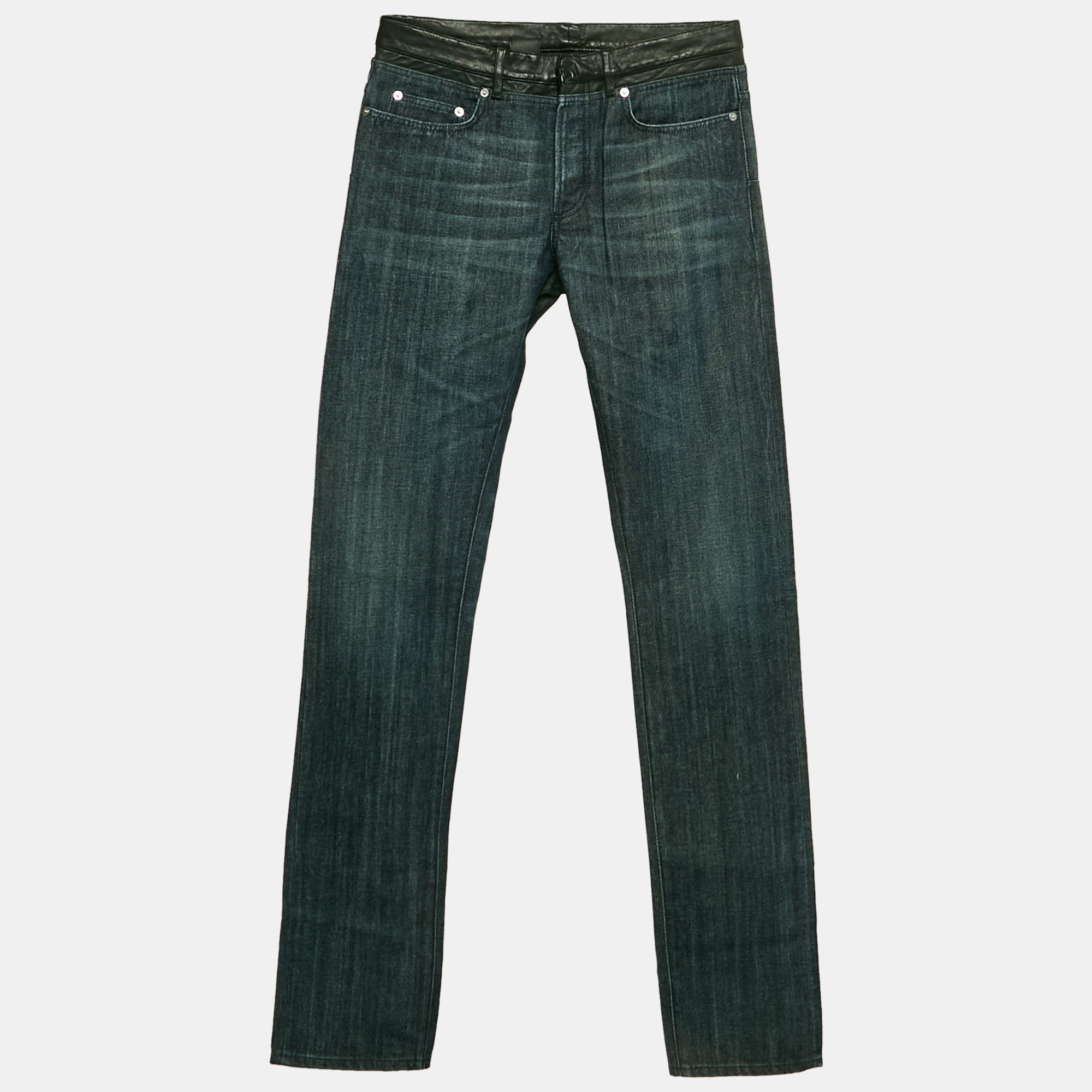 Dior Homme Navy Blue Leather Trim Denim Regular Fit Jeans M Waist 32"
Dior Homme Navy Blue Leather Trim Denim Regular Fit Jeans M Waist 32"