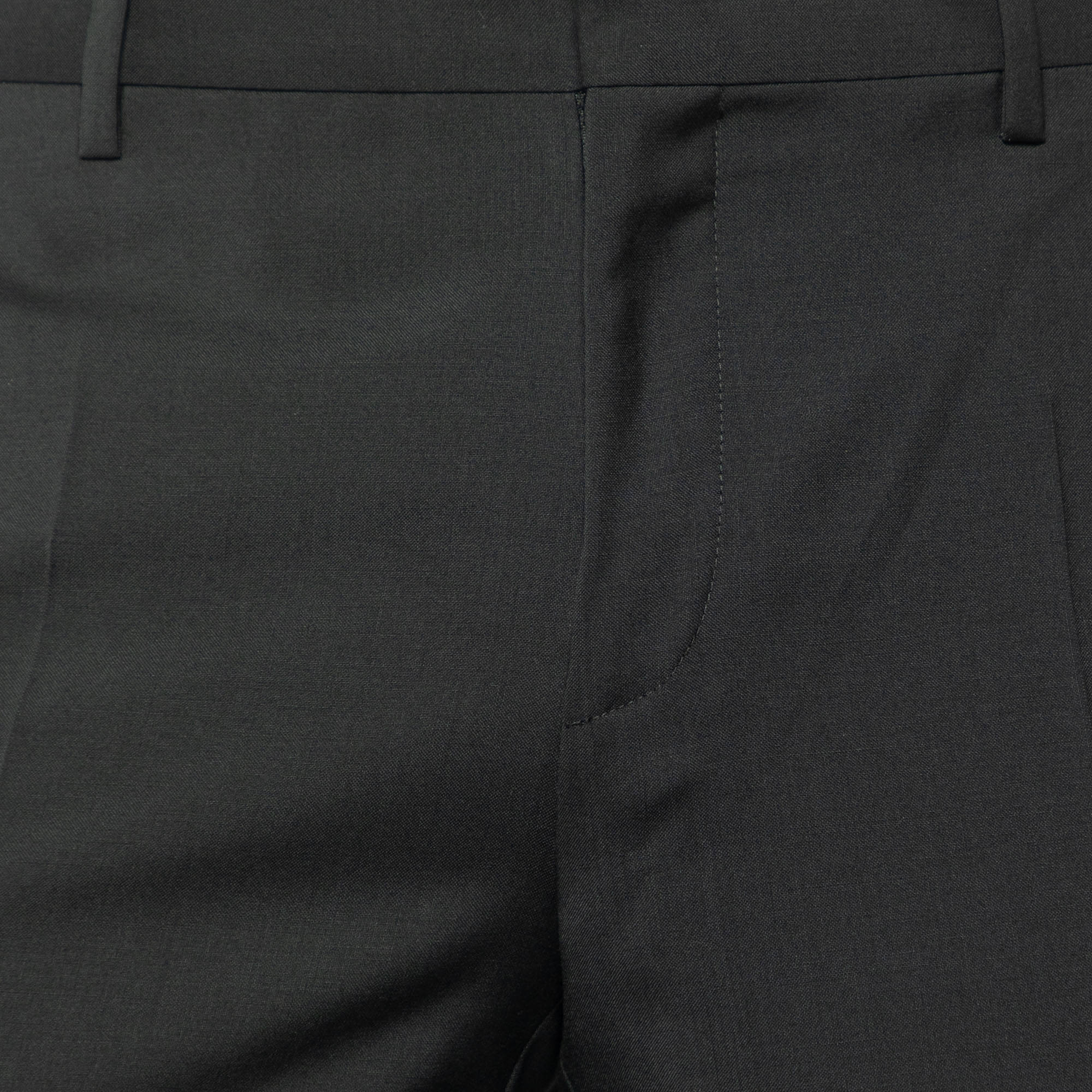 Dior Homme Black Wool Drop 10 Tailored Trousers M