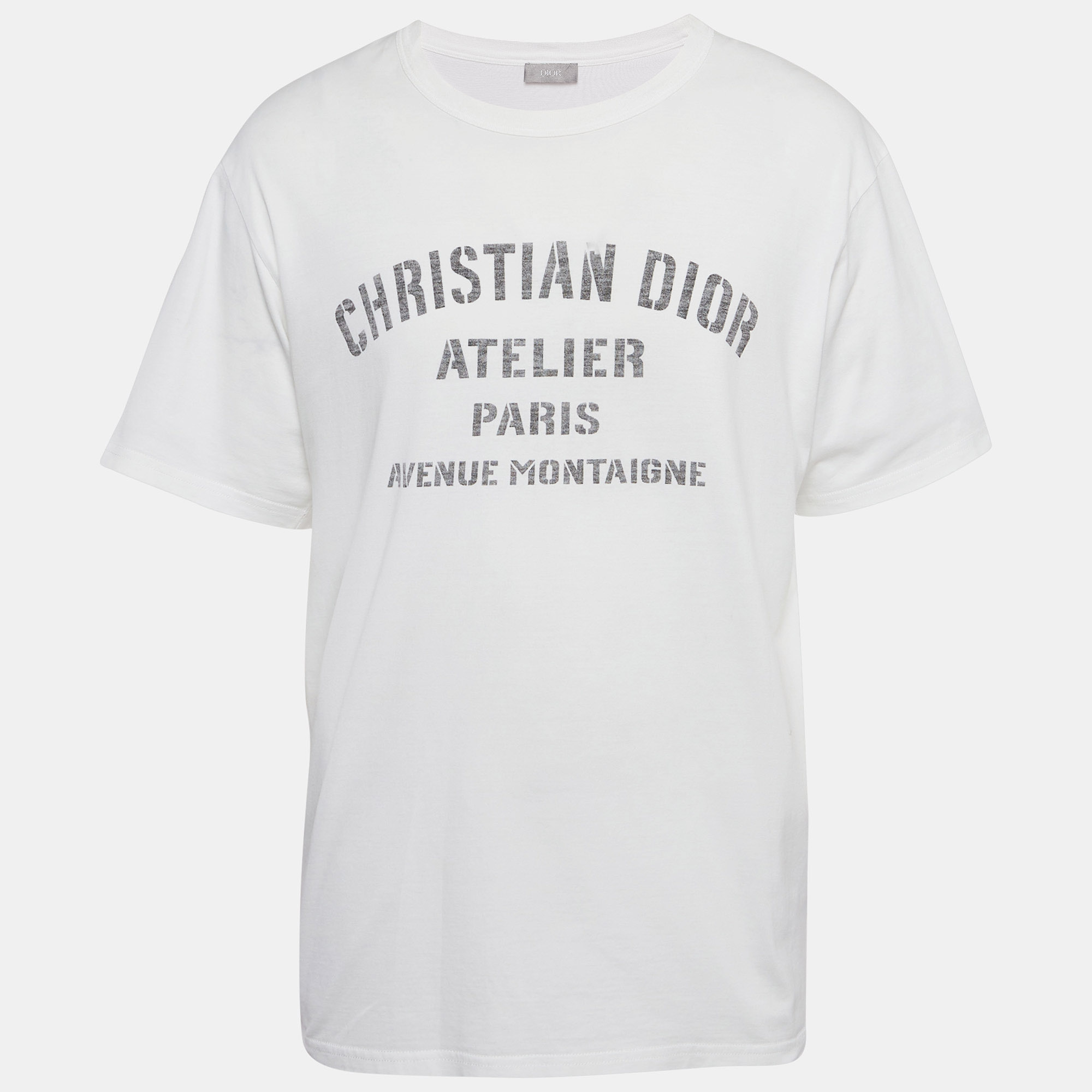 Dior homme white cotton printed cotton jersey t-shirt xxxl