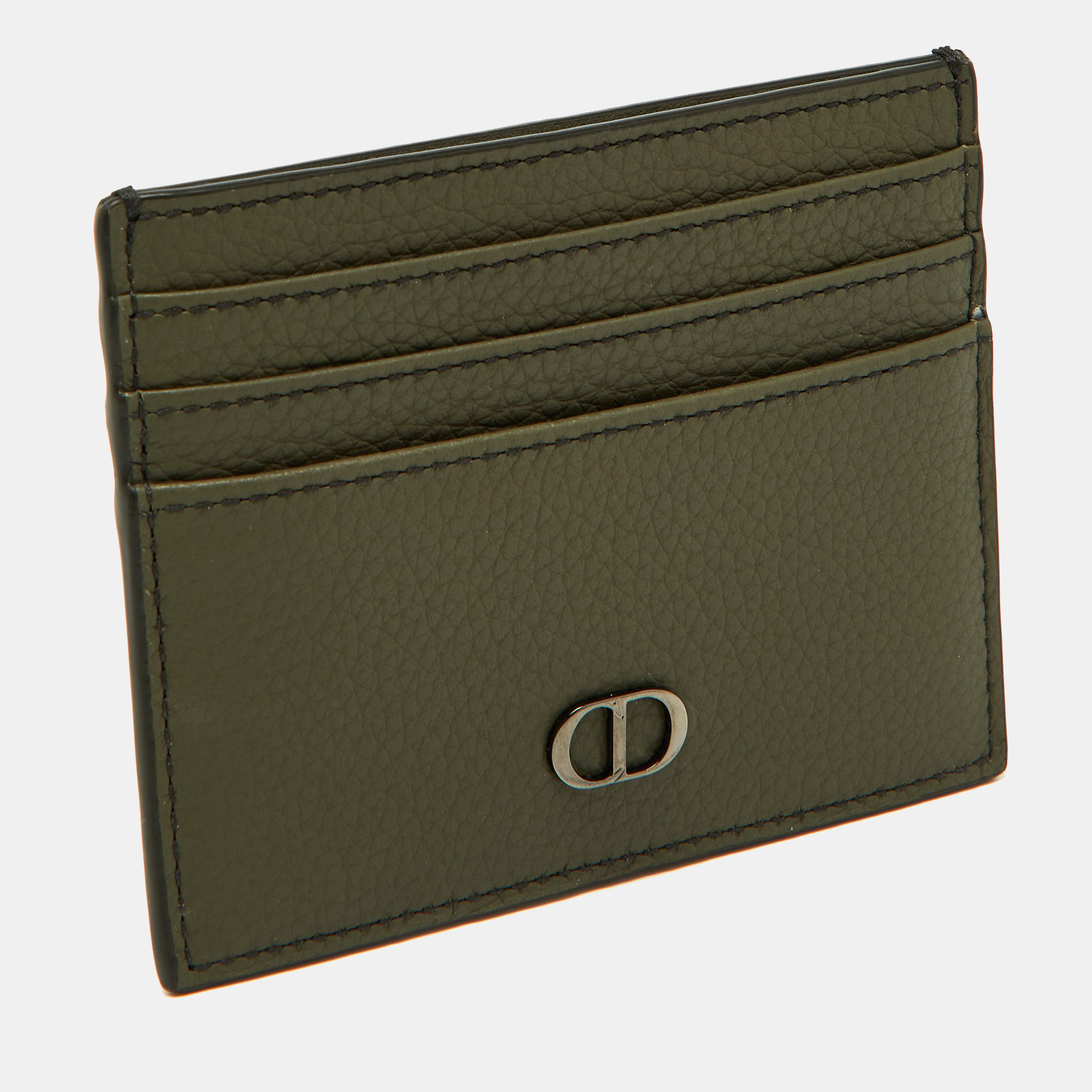 Dior Olive Green Leather Card Holder
