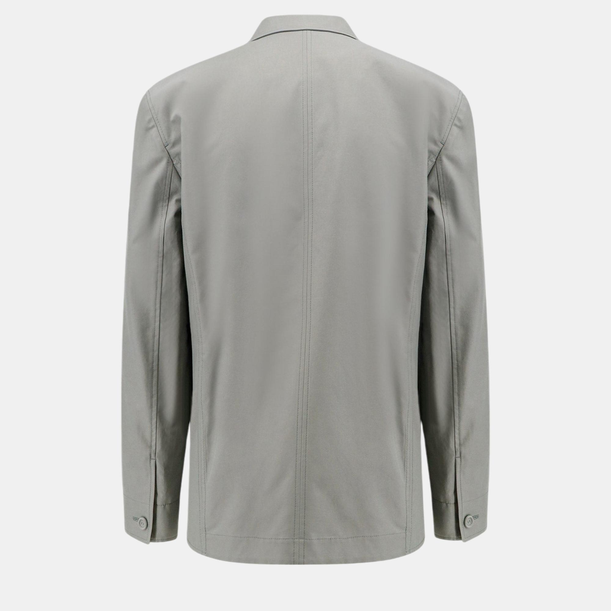 Dior Grey Cotton Blend Blazer M