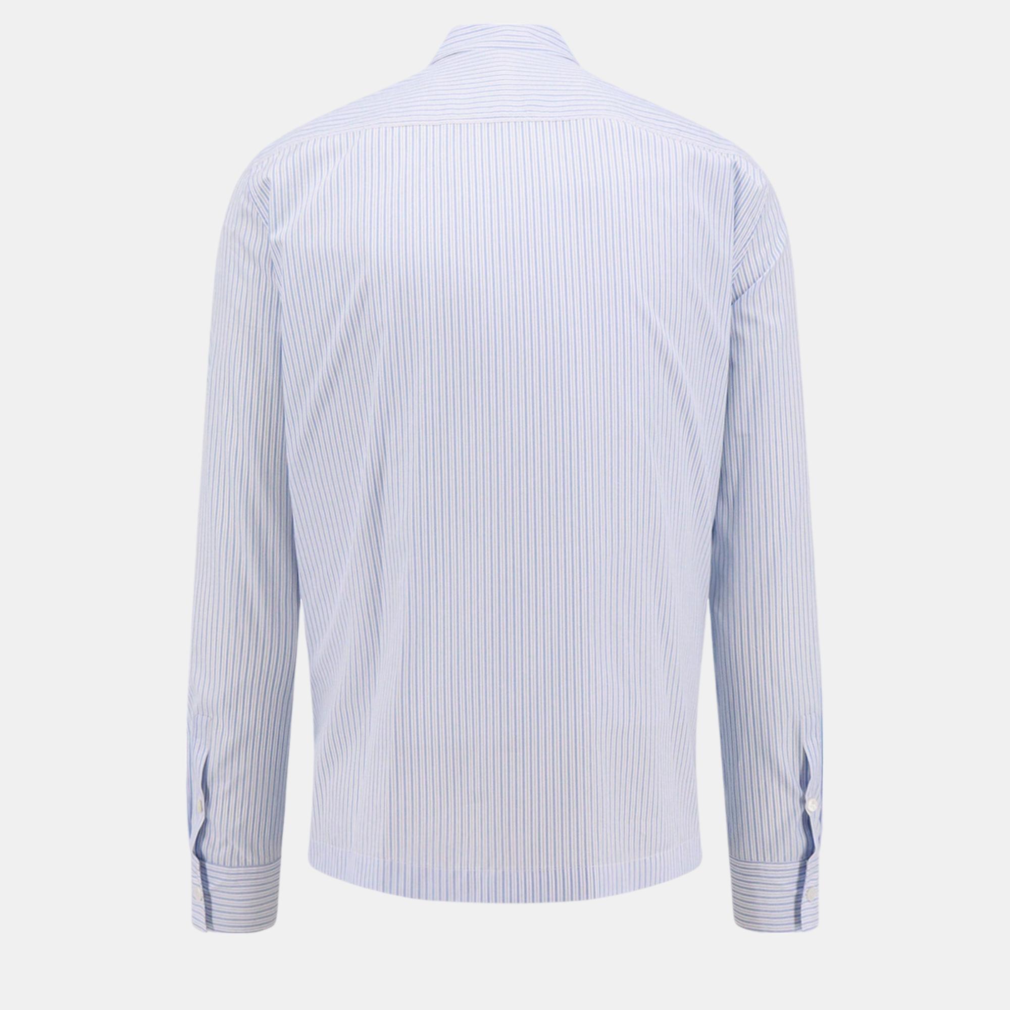 Dior Cotton Popeline Zip Up Shirt L