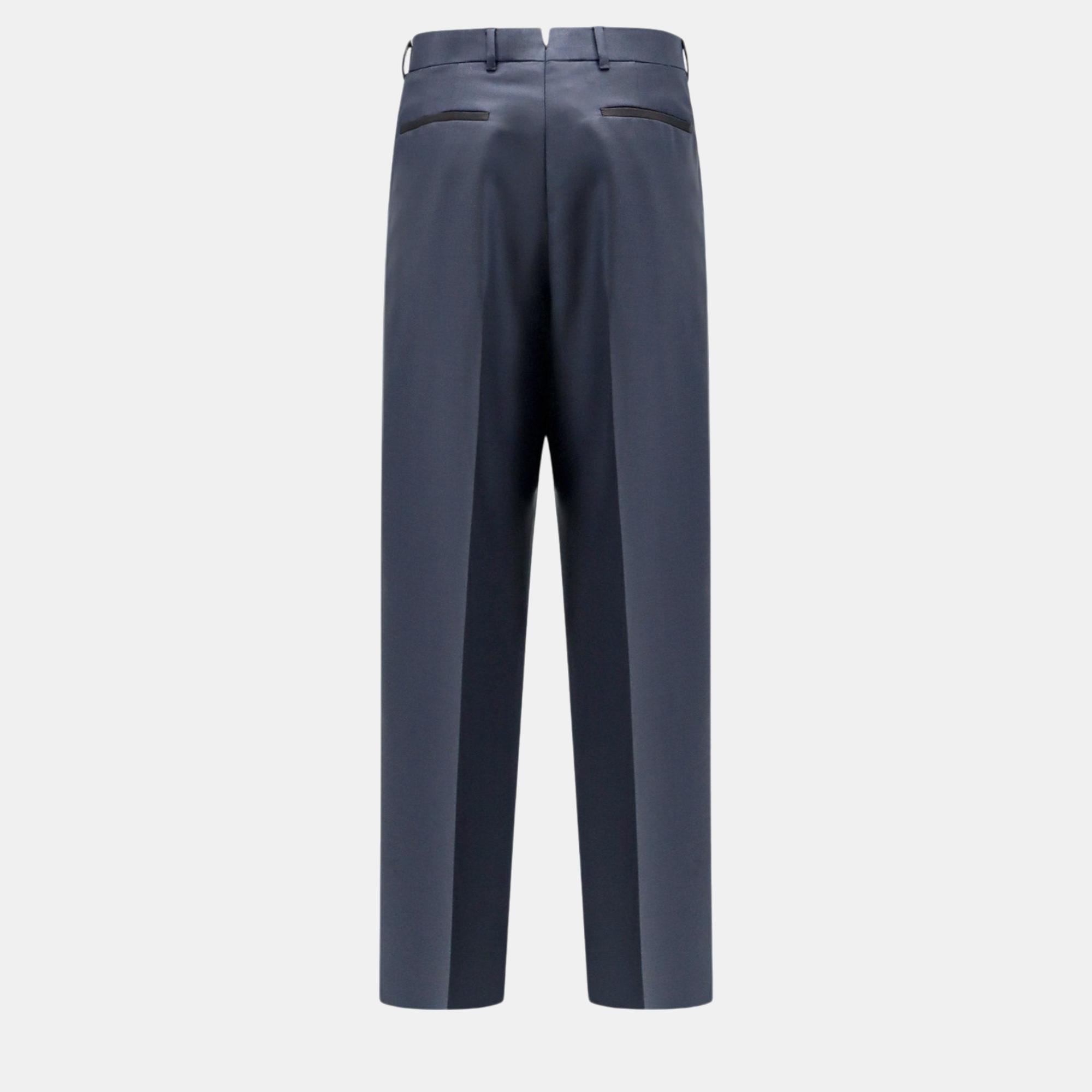 Dior Blue Mohair Wool Trouser M