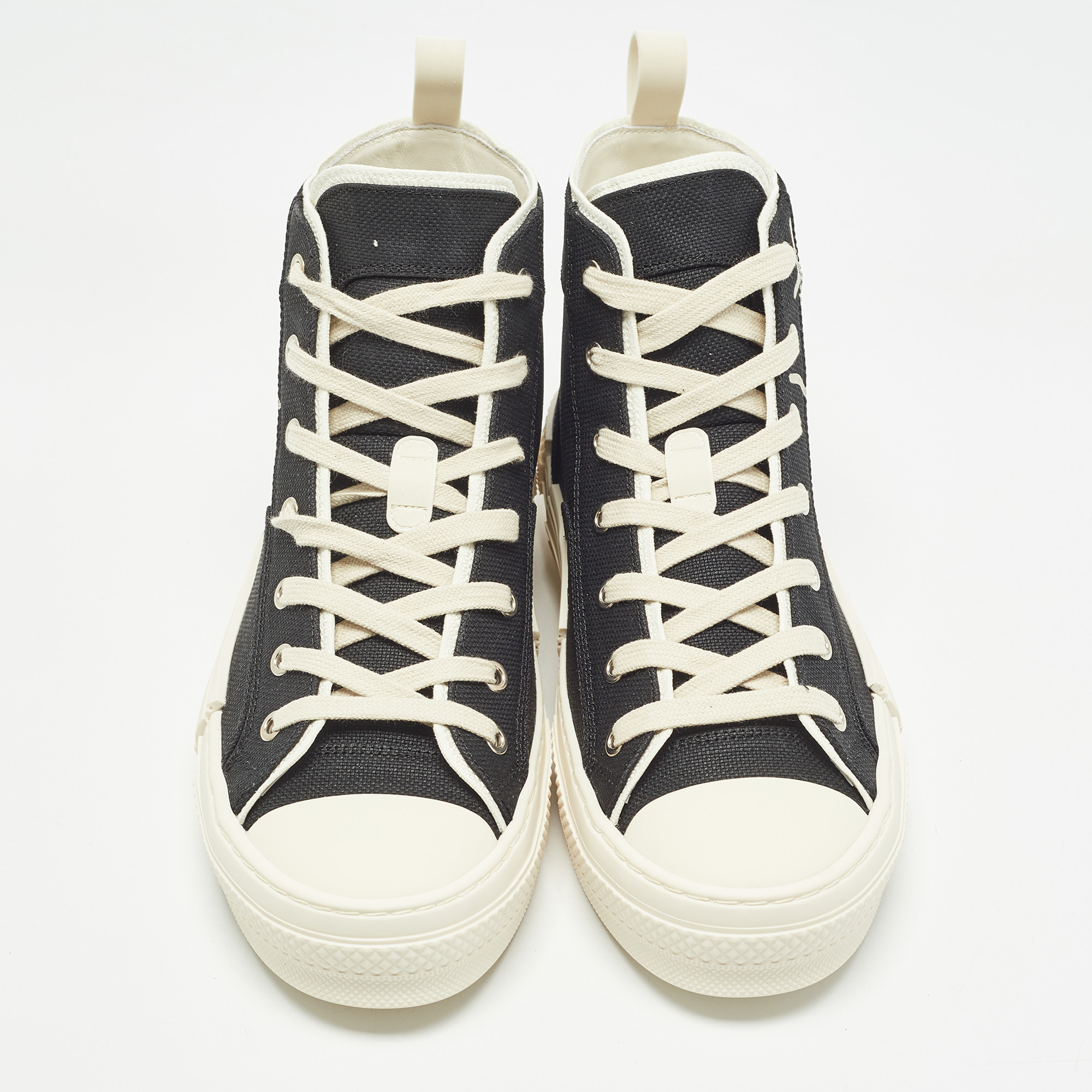 Dior Black Canvas Jack B23 High Top Sneakers Size 41.5