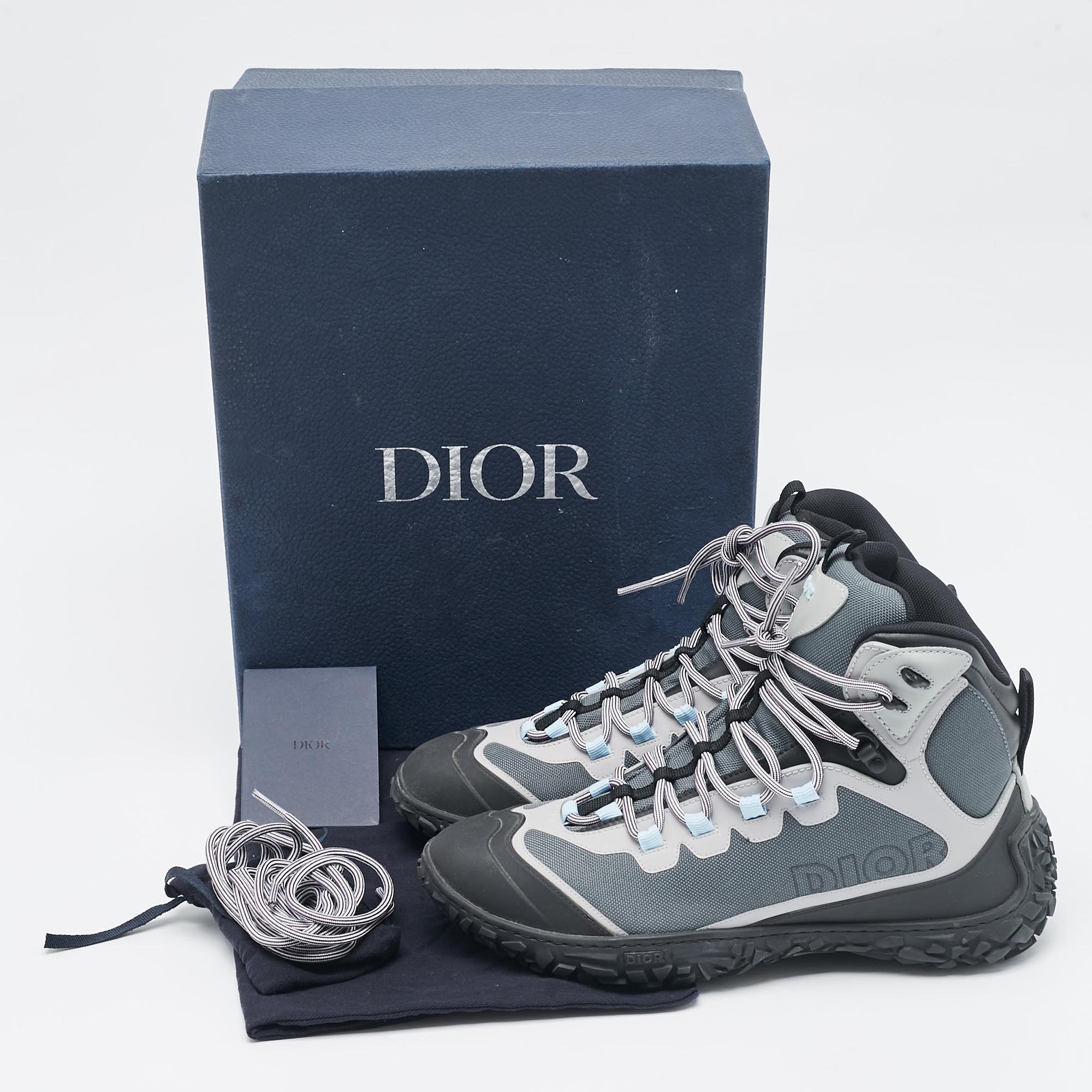 Dior Multicolor Canvas And Leather B28 Hiking Boots Size 43