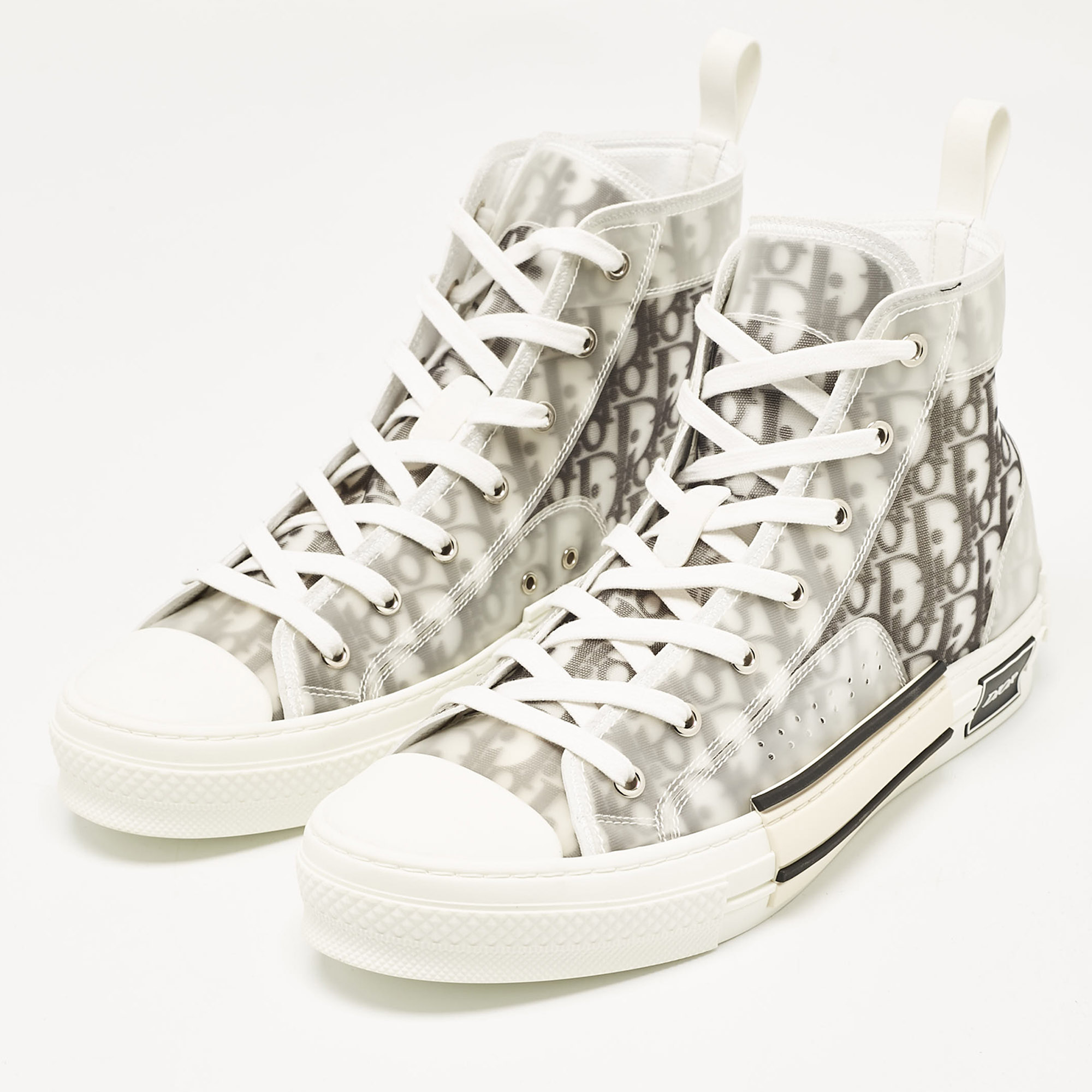 Dior Grey Mesh And Rubber B23 High Top Sneakers Size 44.5