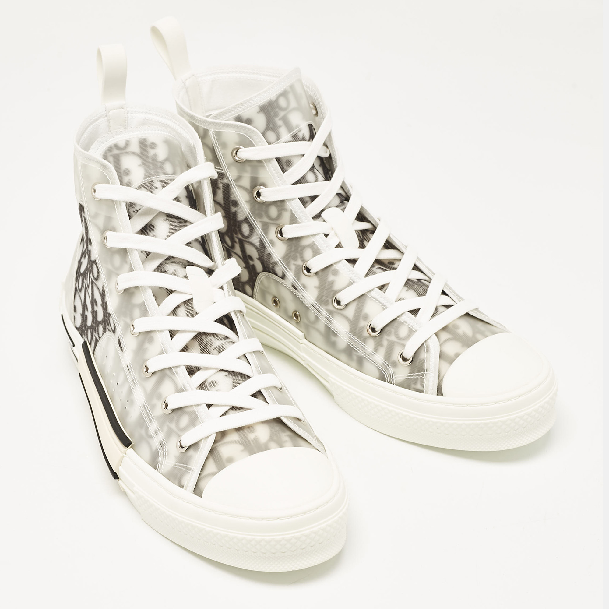 Dior Grey Mesh And Rubber B23 High Top Sneakers Size 44.5