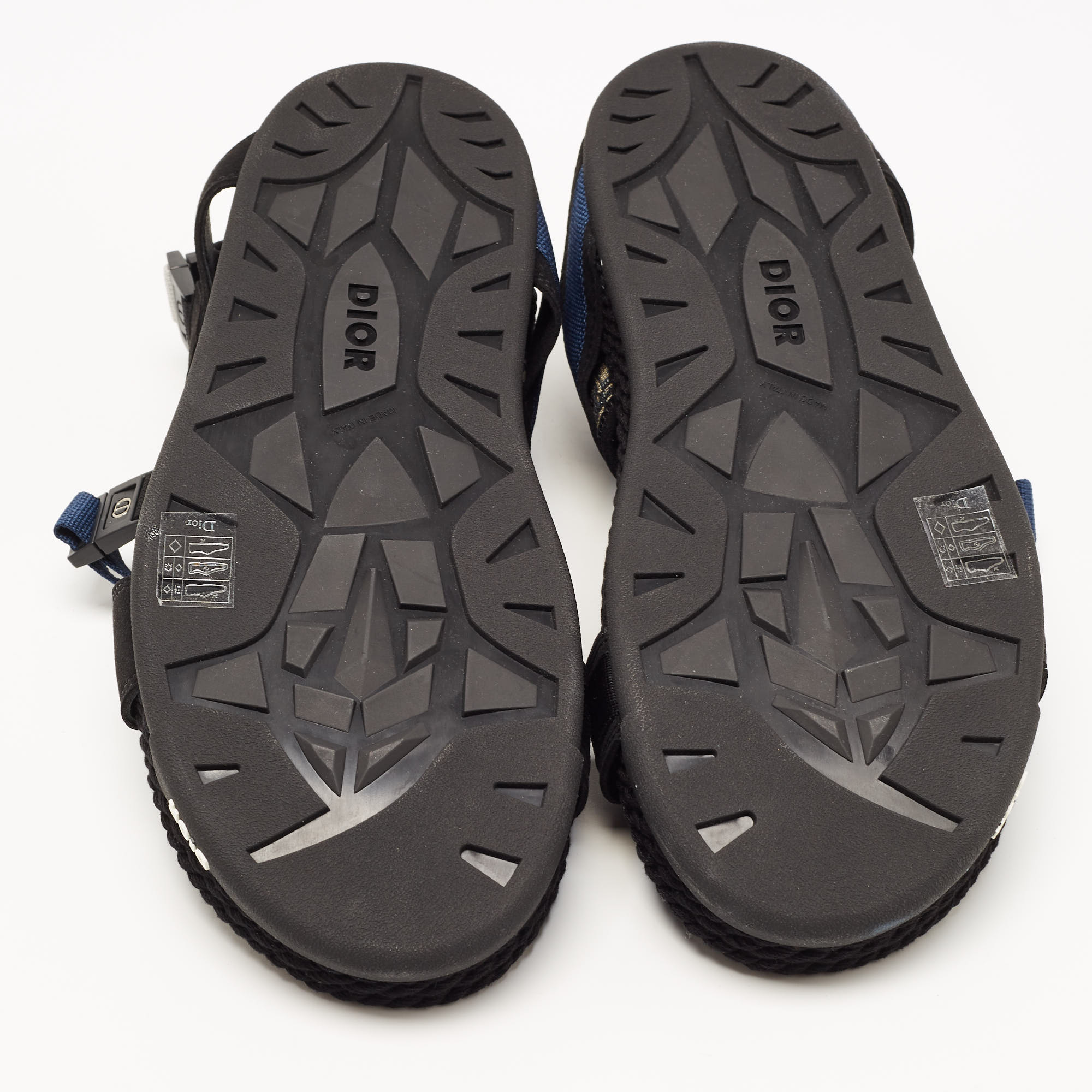 DIOR Black/Grey Jacquard Atlas Sandals Size 43