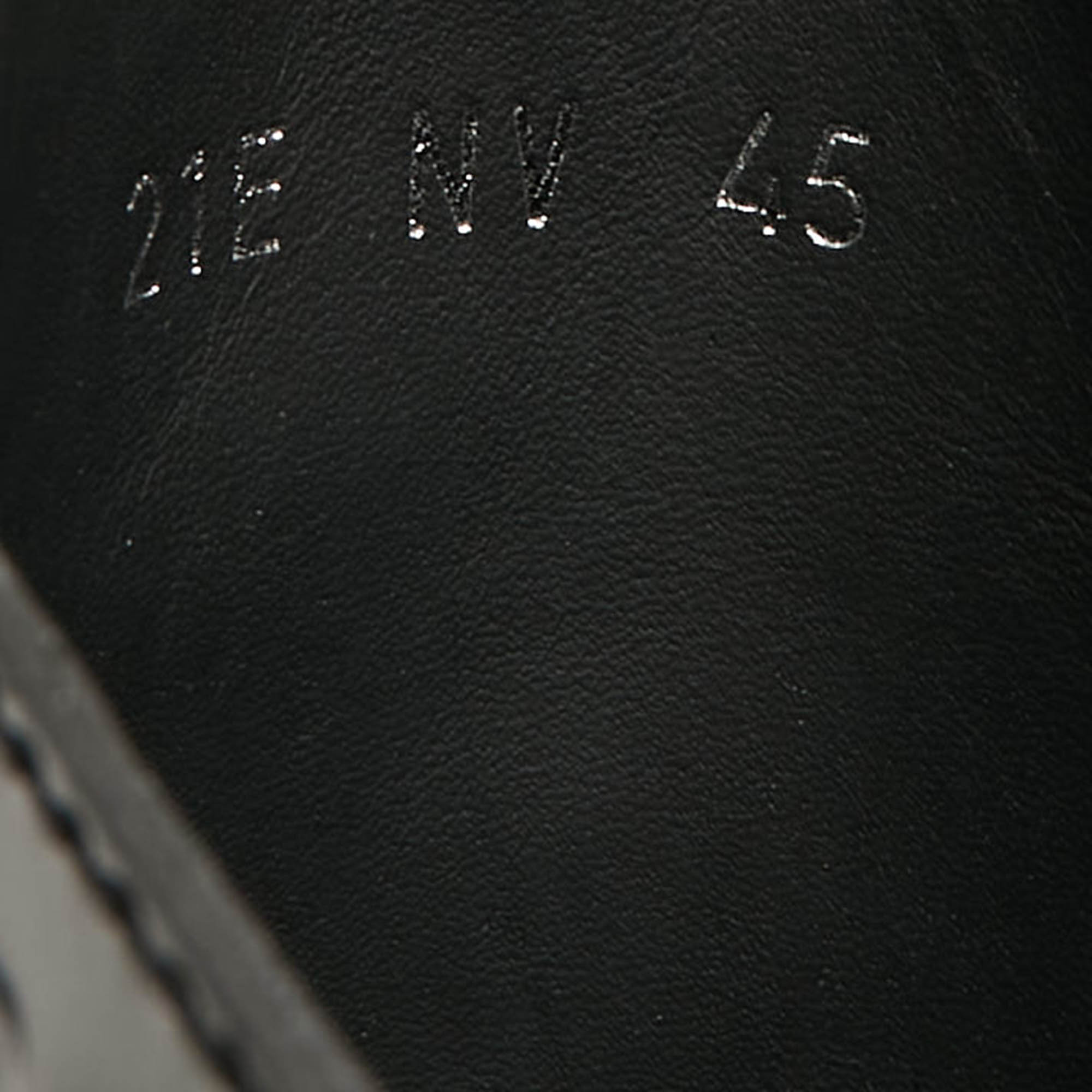 Dior Black Oblique Embossed Leather Explorer II Combat Boots Size 45