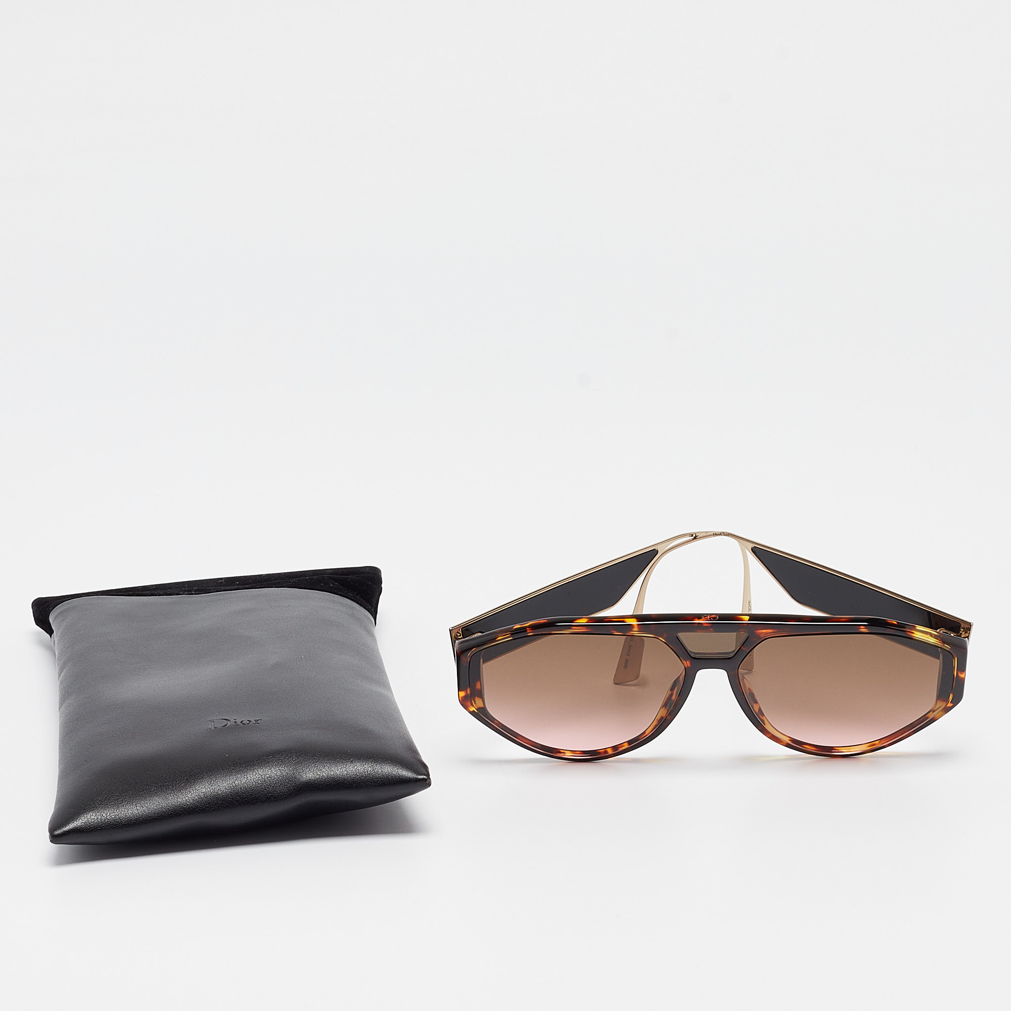 Dior Tortoise Gradient 8686 DiorClan1 Aviator Sunglasses