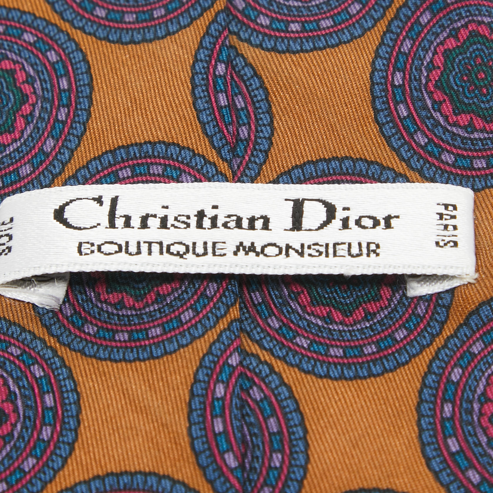 Christian Dior Boutique Monsieur Multicolor Print Silk Tie