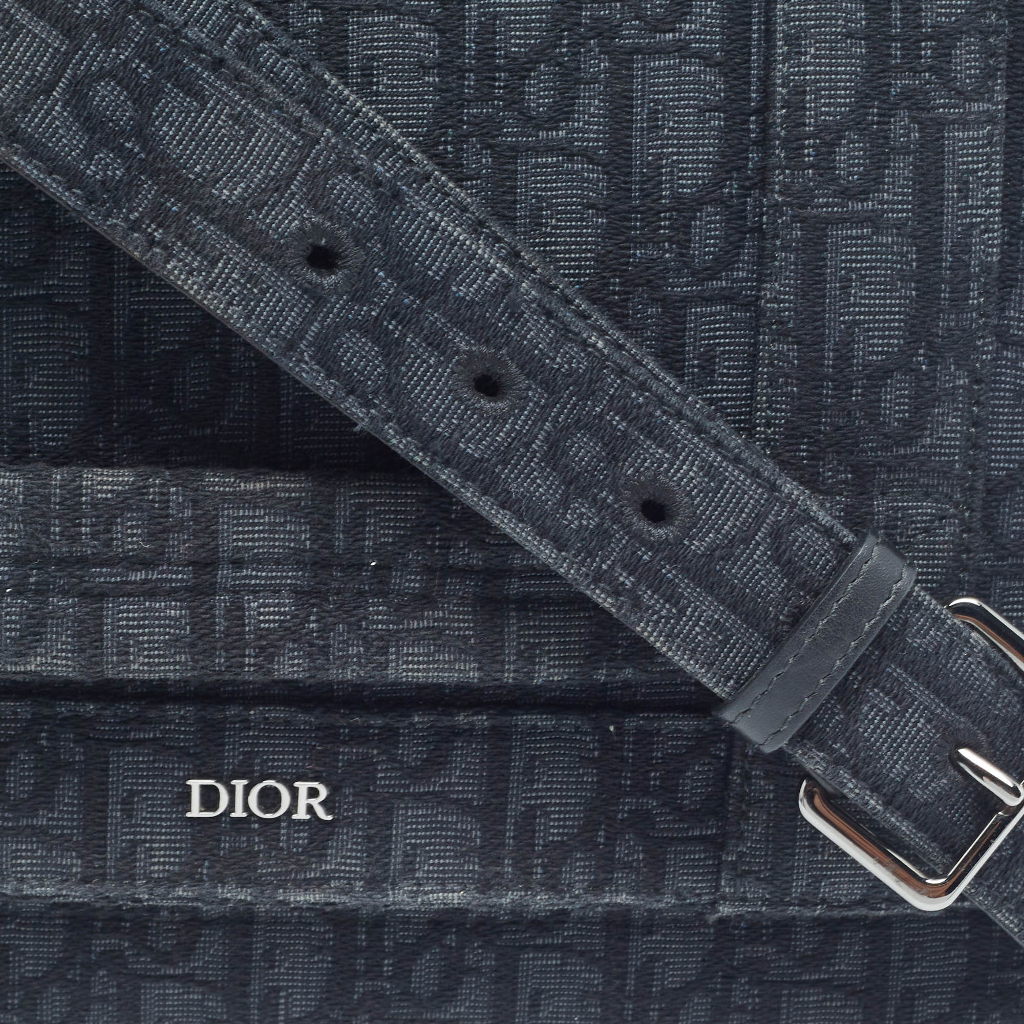 Dior Black Oblique Canvas Flap Messenger Bag