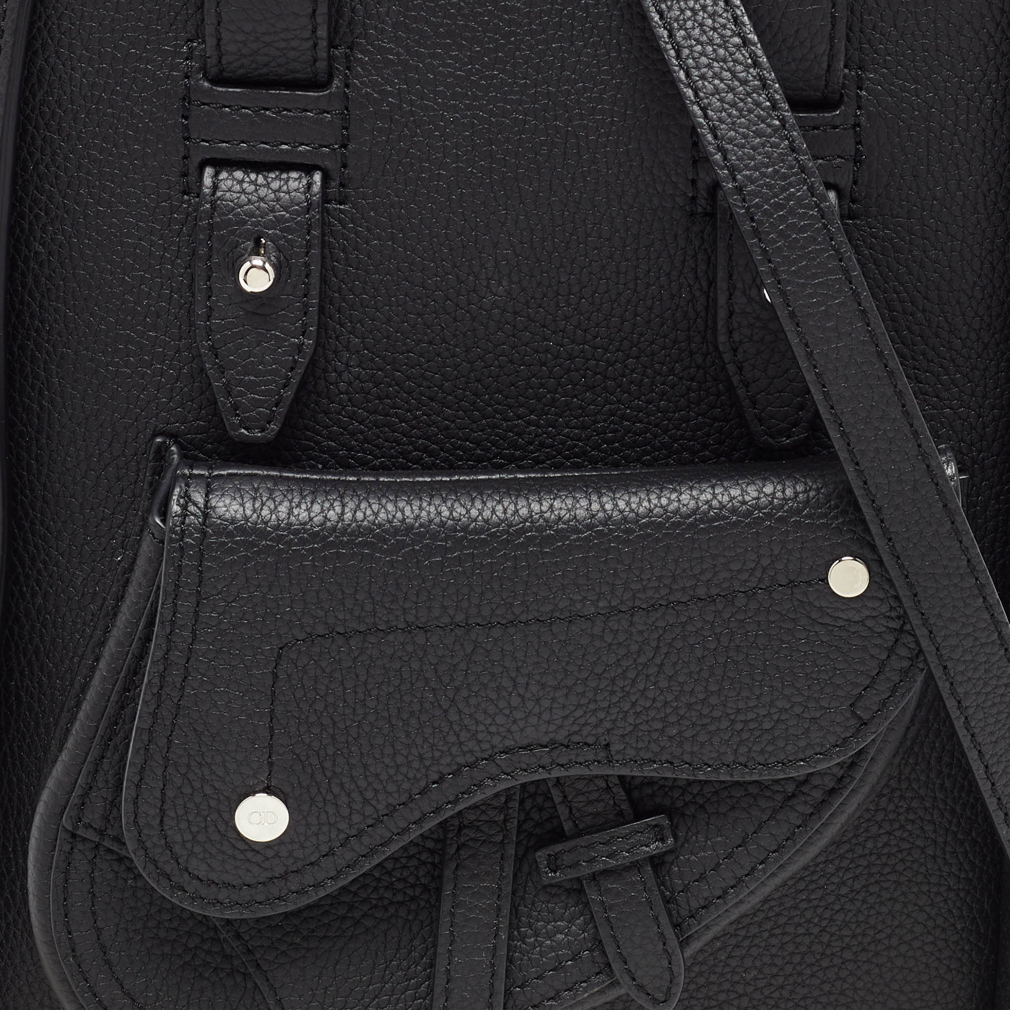 Dior Black Leather Saddle Tote