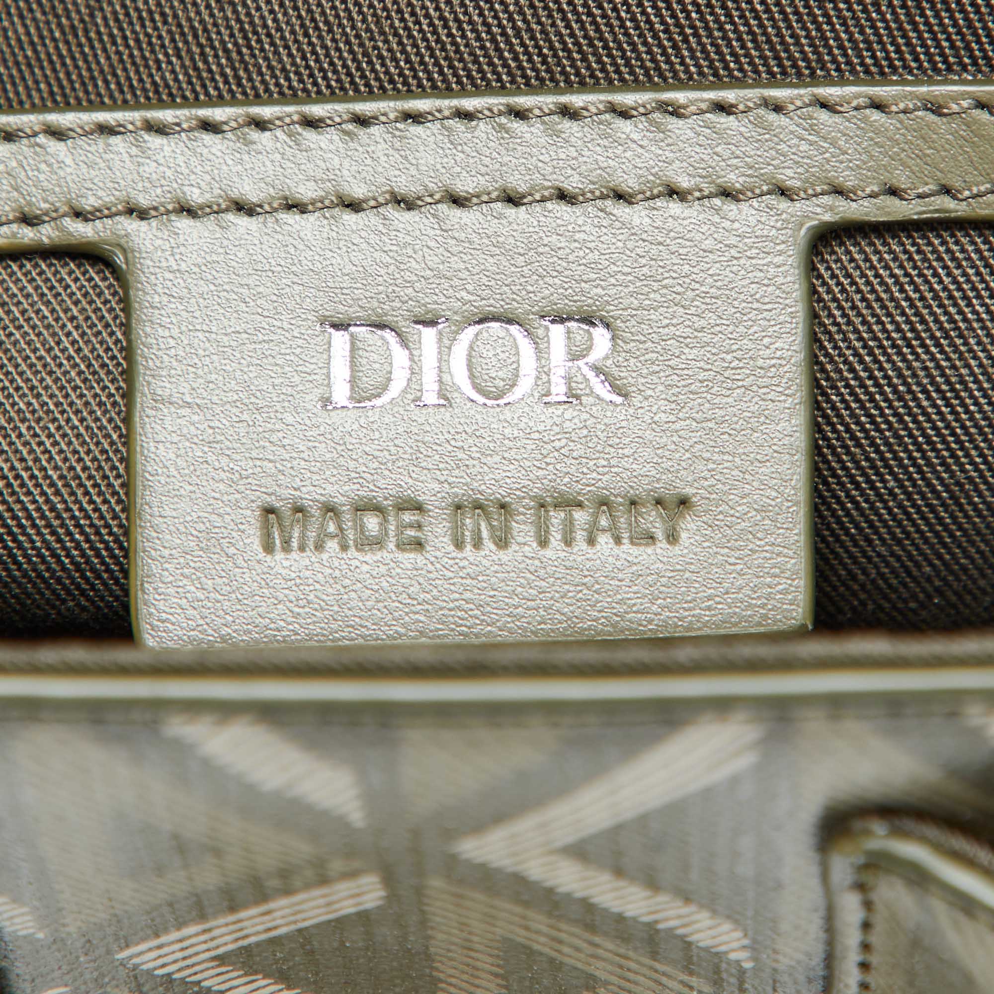 Dior Olive Green Diamond Coated Canvas And Leather Hit The Road Bag