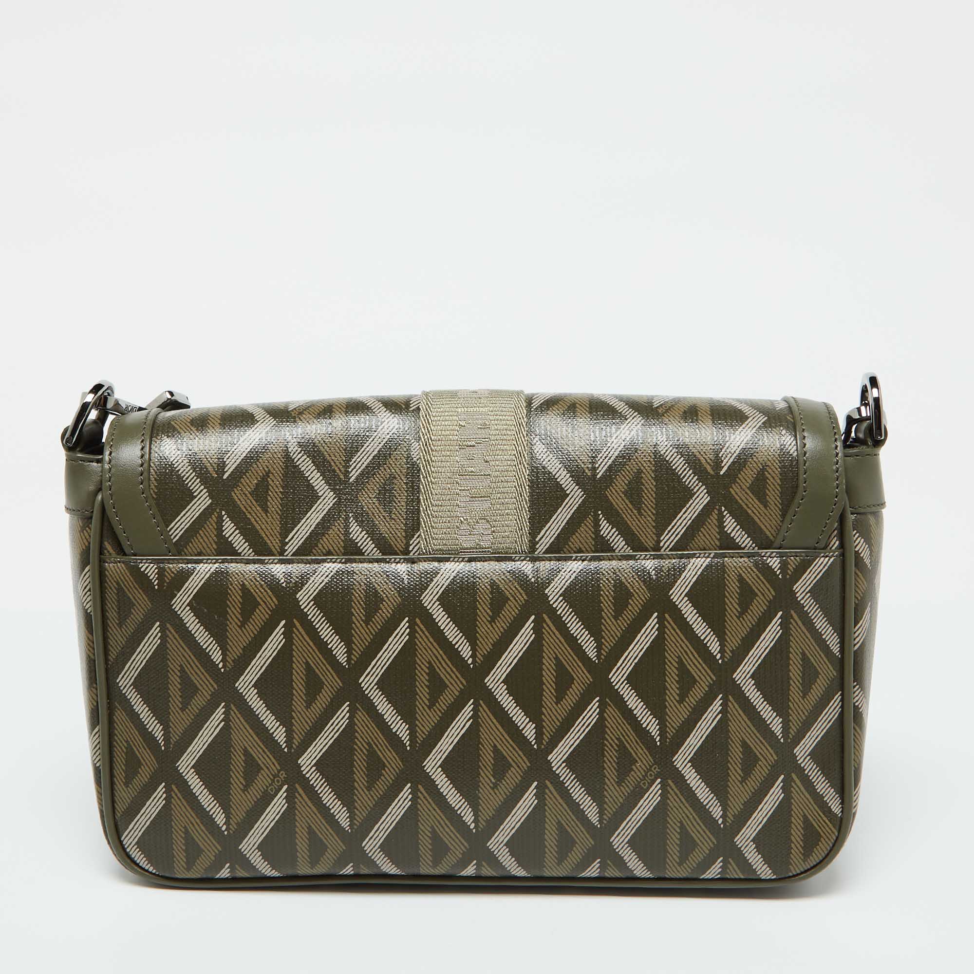 Dior Olive Green Diamond Coated Canvas And Leather Hit The Road Bag