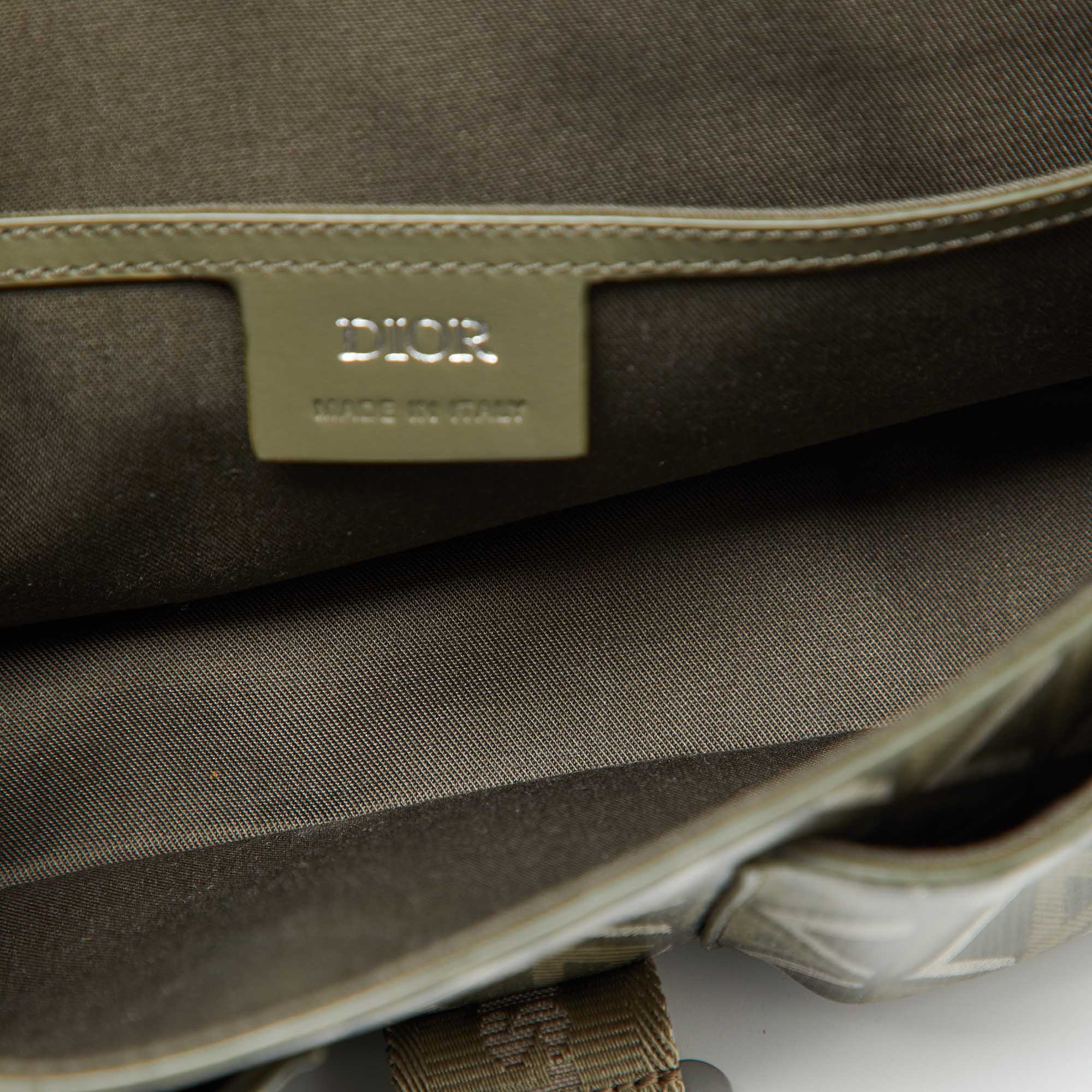 Dior Olive Green Diamond Coated Canvas And Leather Hit The Road Bag