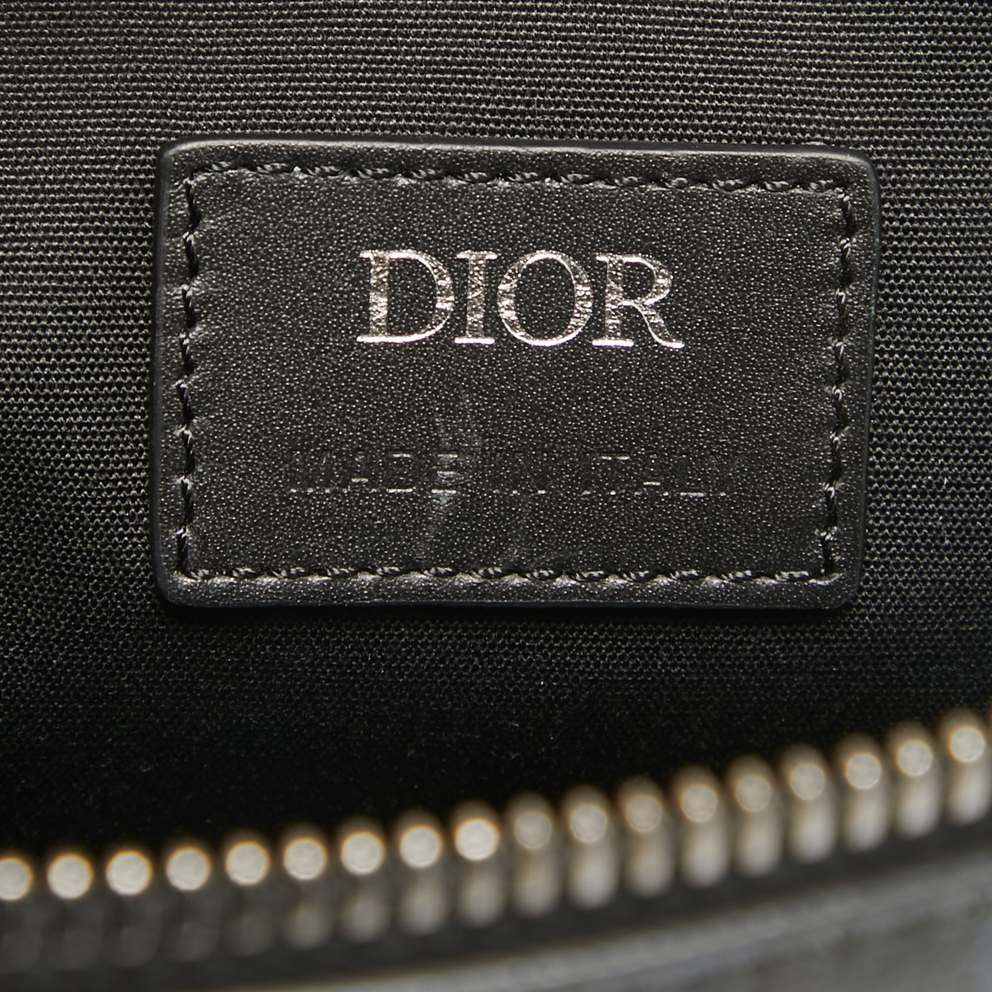 Dior Black CD Diamond Print Coated Canvas And Leather Lingot Messenger Bag