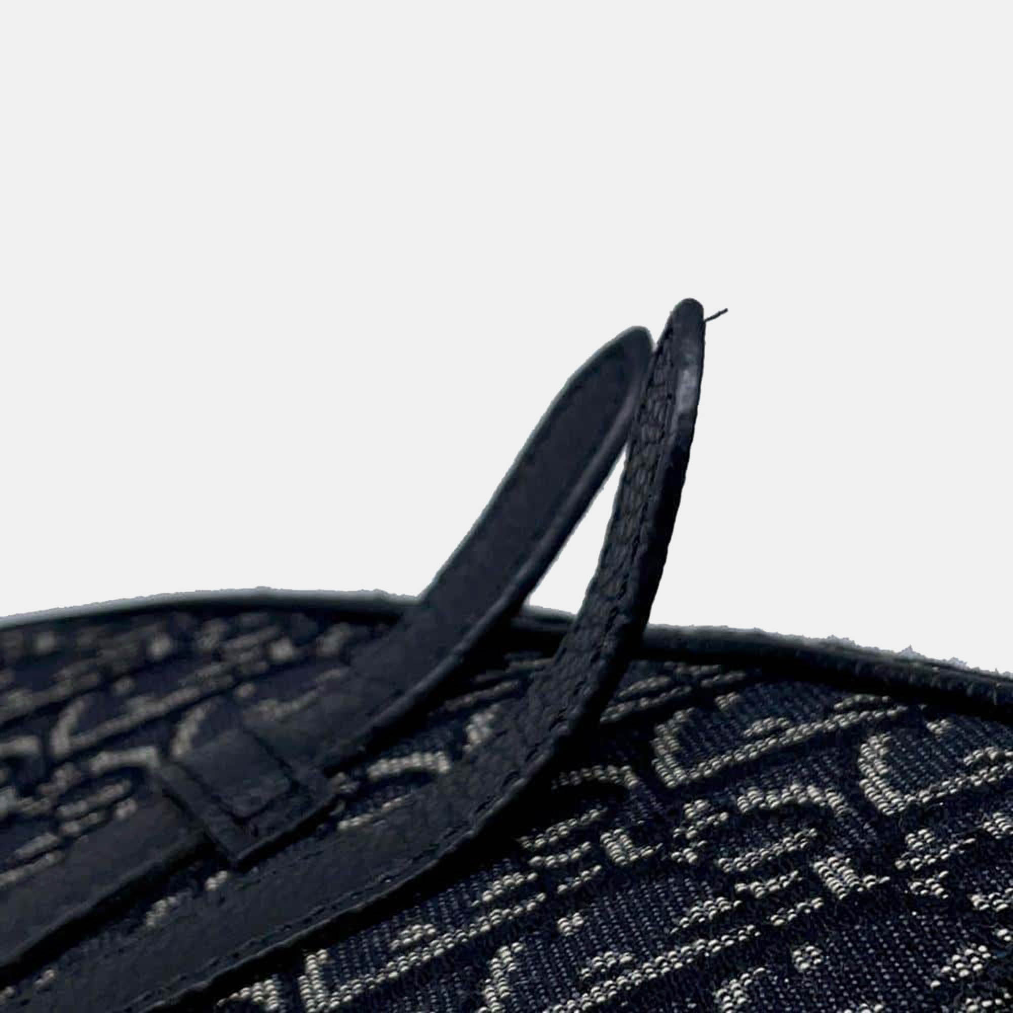 Dior Black Canvas Leather Oblique Saddle Bag