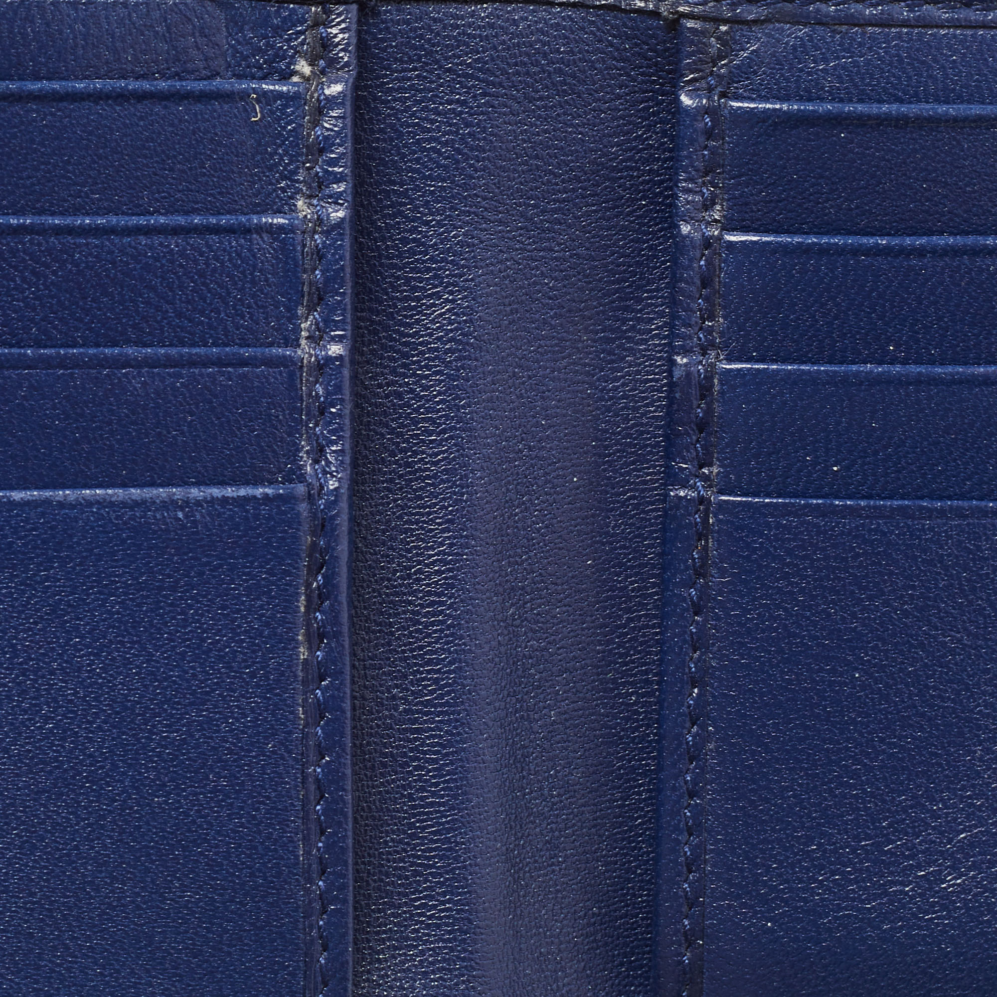 Dior Navy Blue Watersnake Leather Metal Edge Bifold Wallet