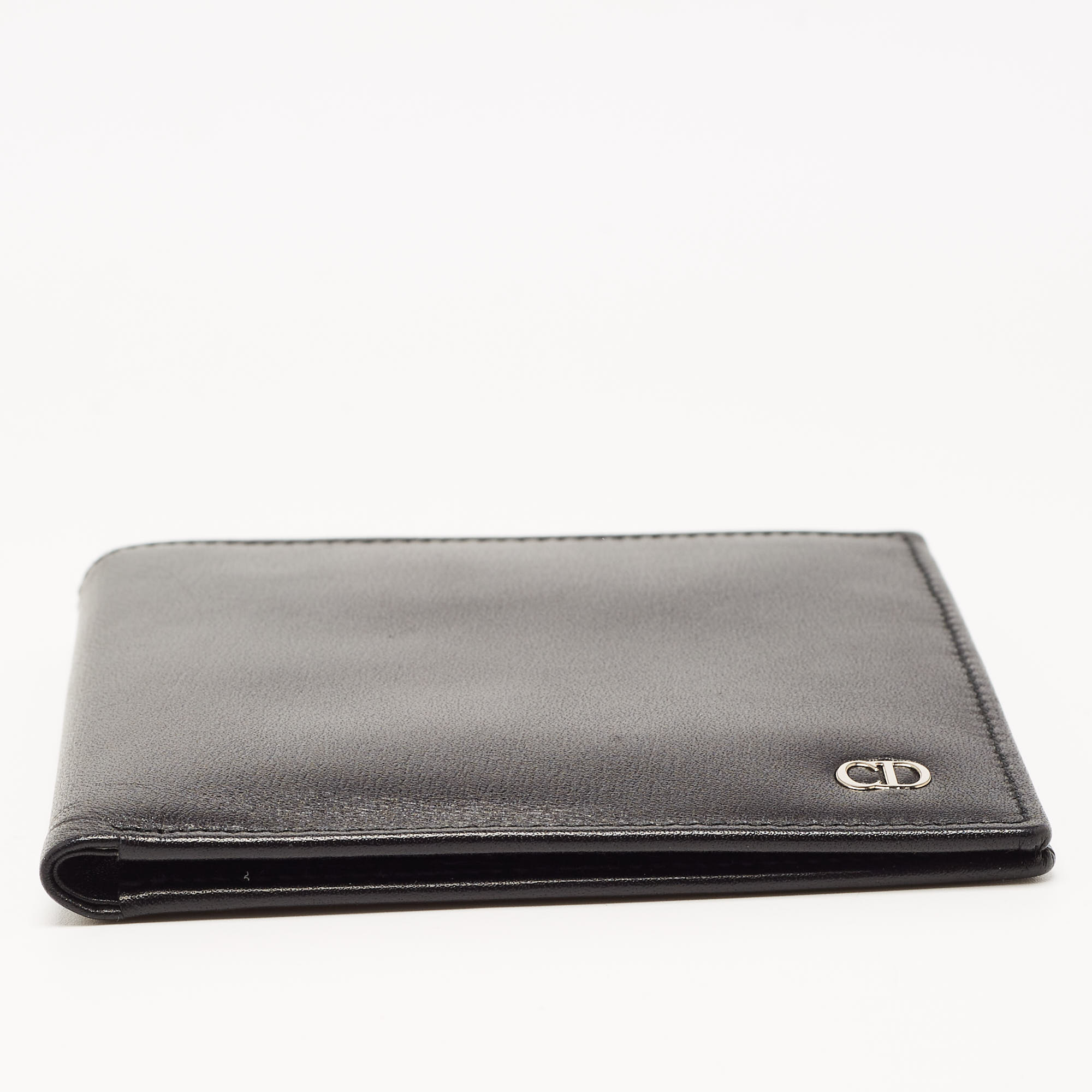 Dior Black Leather CD Icon Bifold Wallet