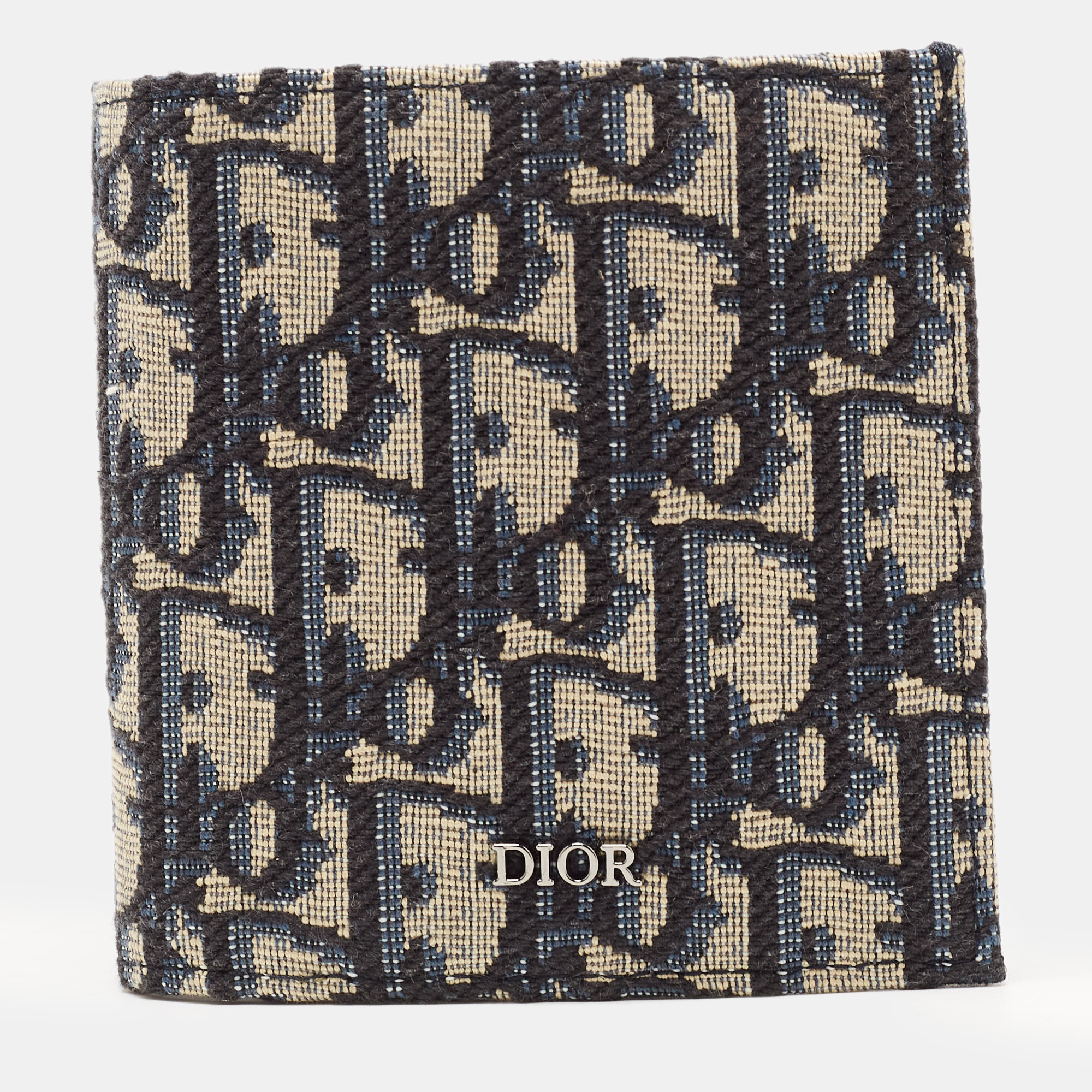 Dior Black/Beige Oblique Jacquard Bifold Wallet