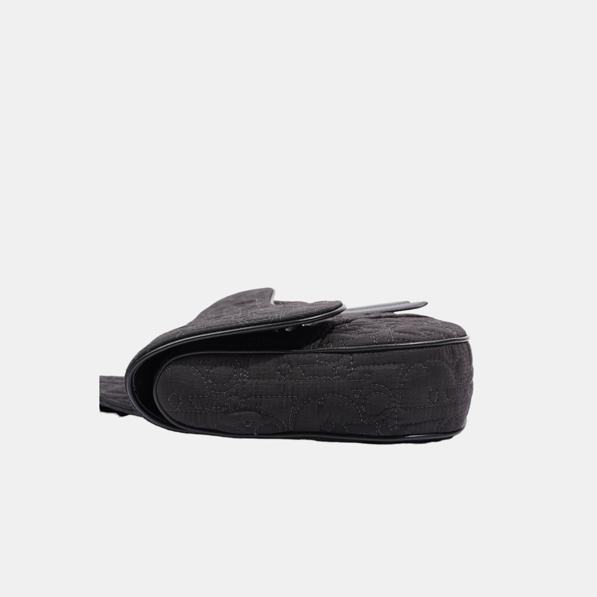 Christian Dior Saddle Bag Black Nylon