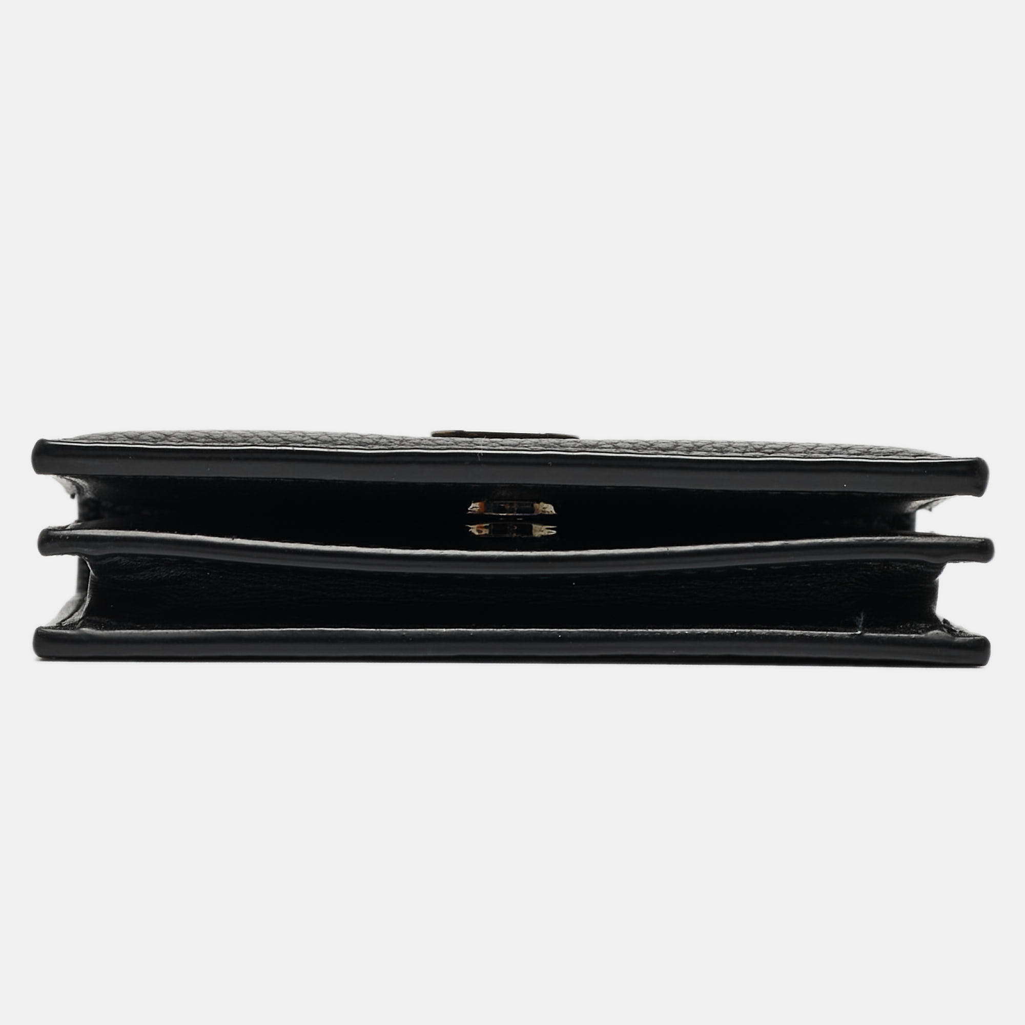 Dior Black Grained Leather Bifold Card Holder